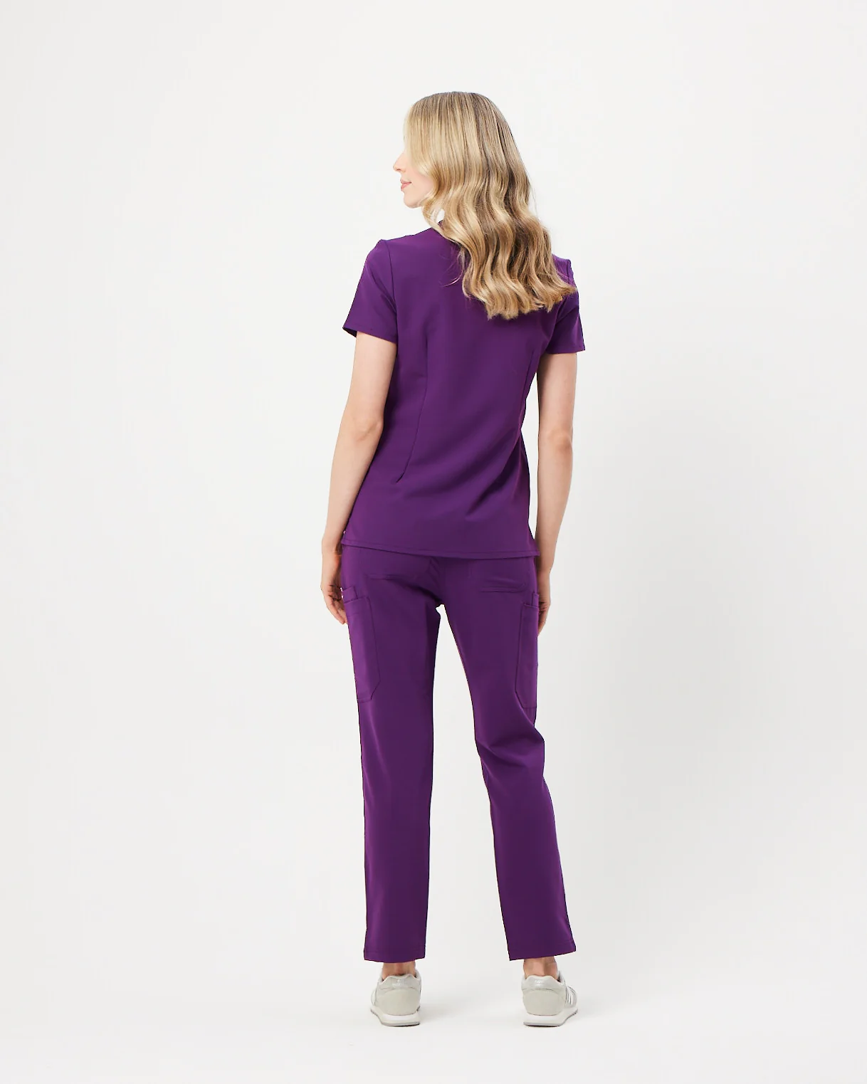 CLARISSA Skinny Leg Scrub Pants - Aubergine | SLTECH™ - Image 4