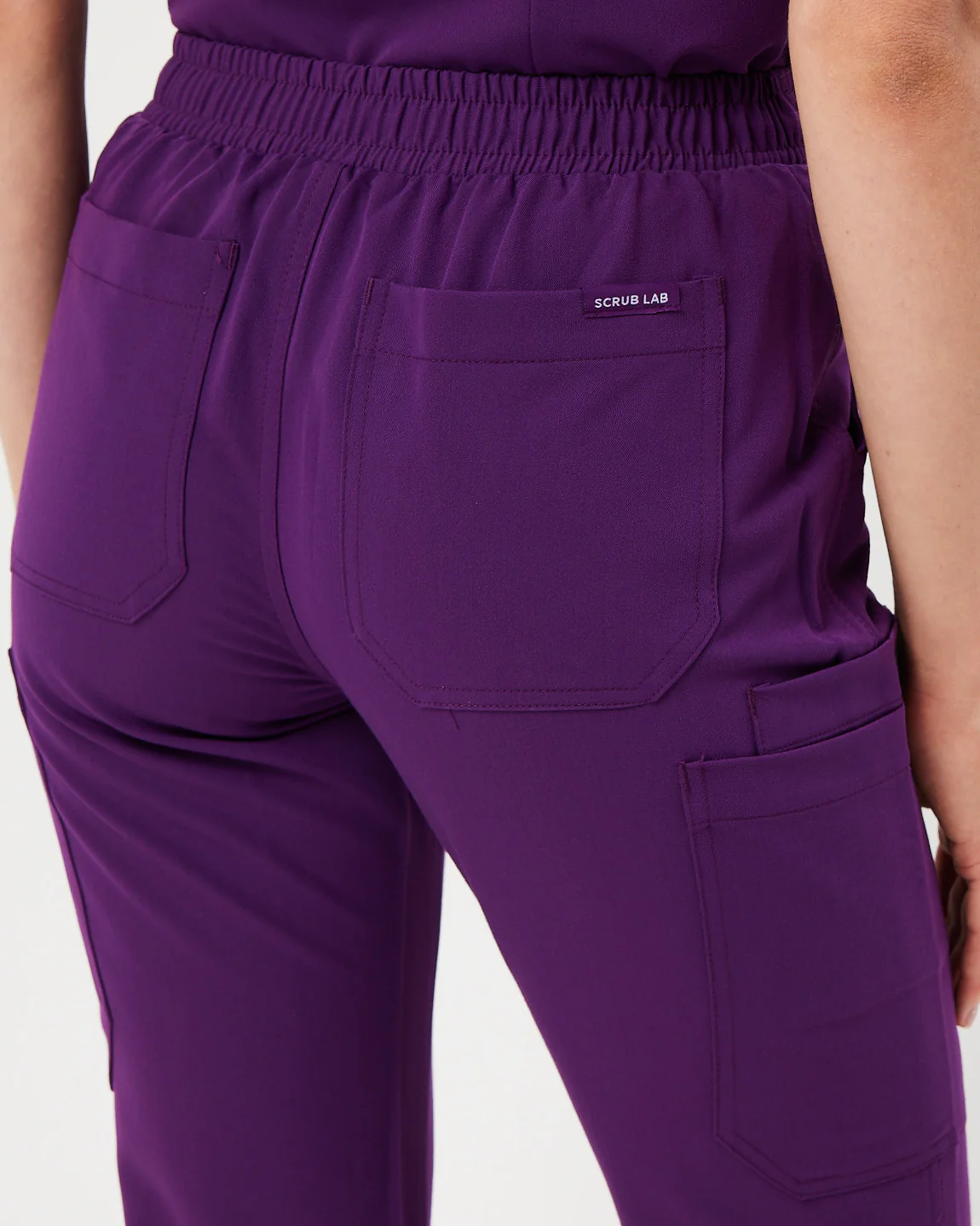 CLARISSA Skinny Leg Scrub Pants - Aubergine | SLTECH™ - Image 9