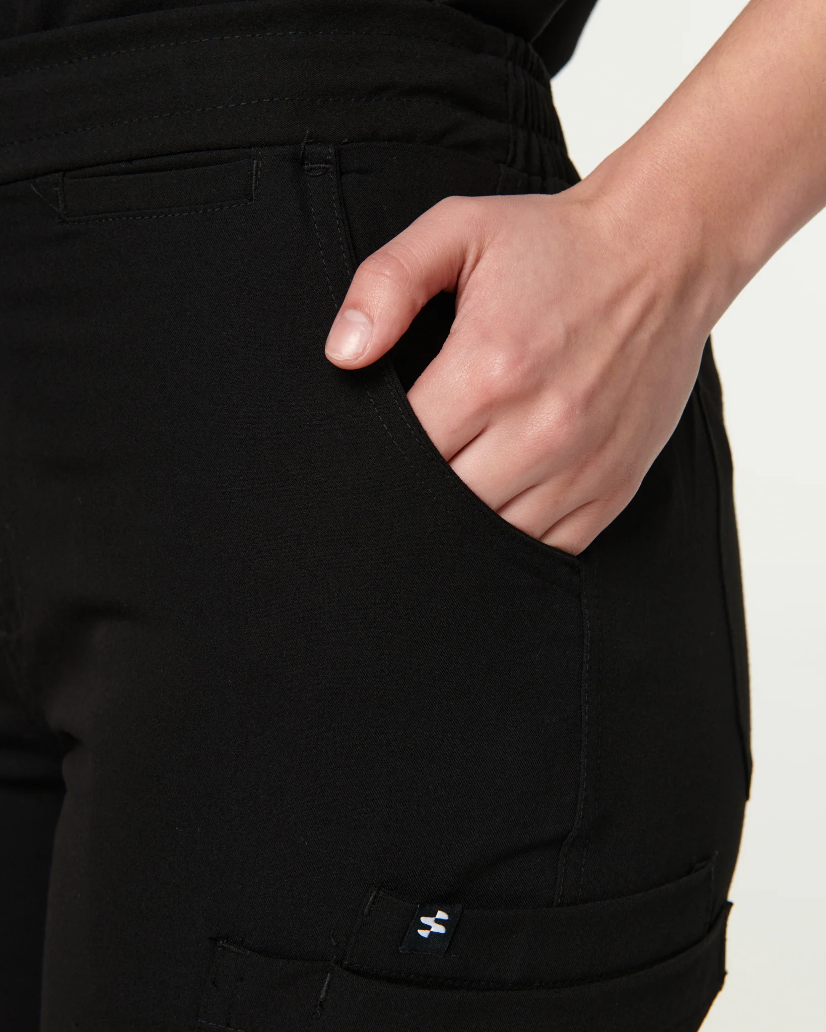 CLARISSA Skinny Leg Scrub Pants - Black | SLTECH™ - Image 8