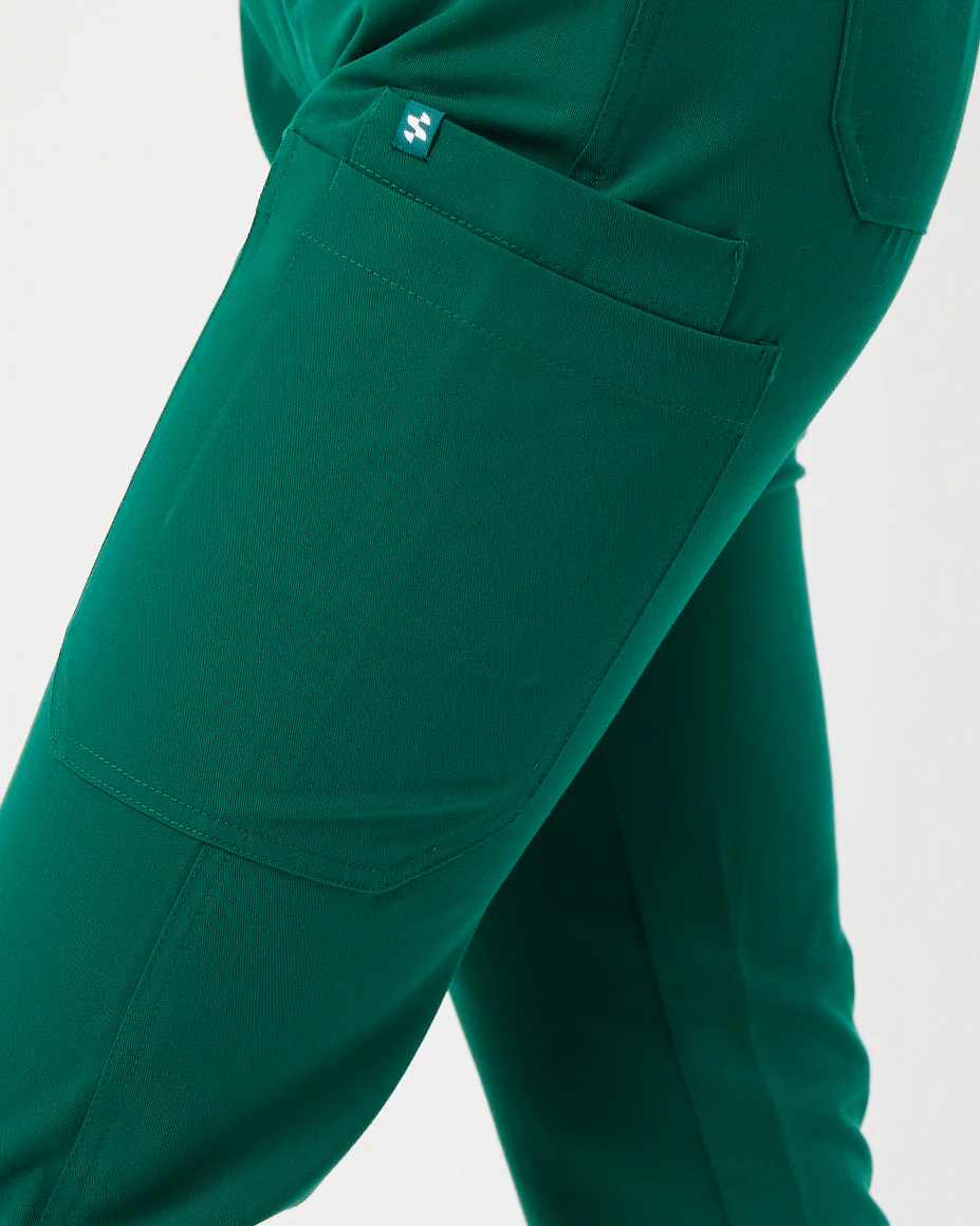 CLARISSA Skinny Leg Scrub Pants - Hunter Green | SLTECH™ - Image 8