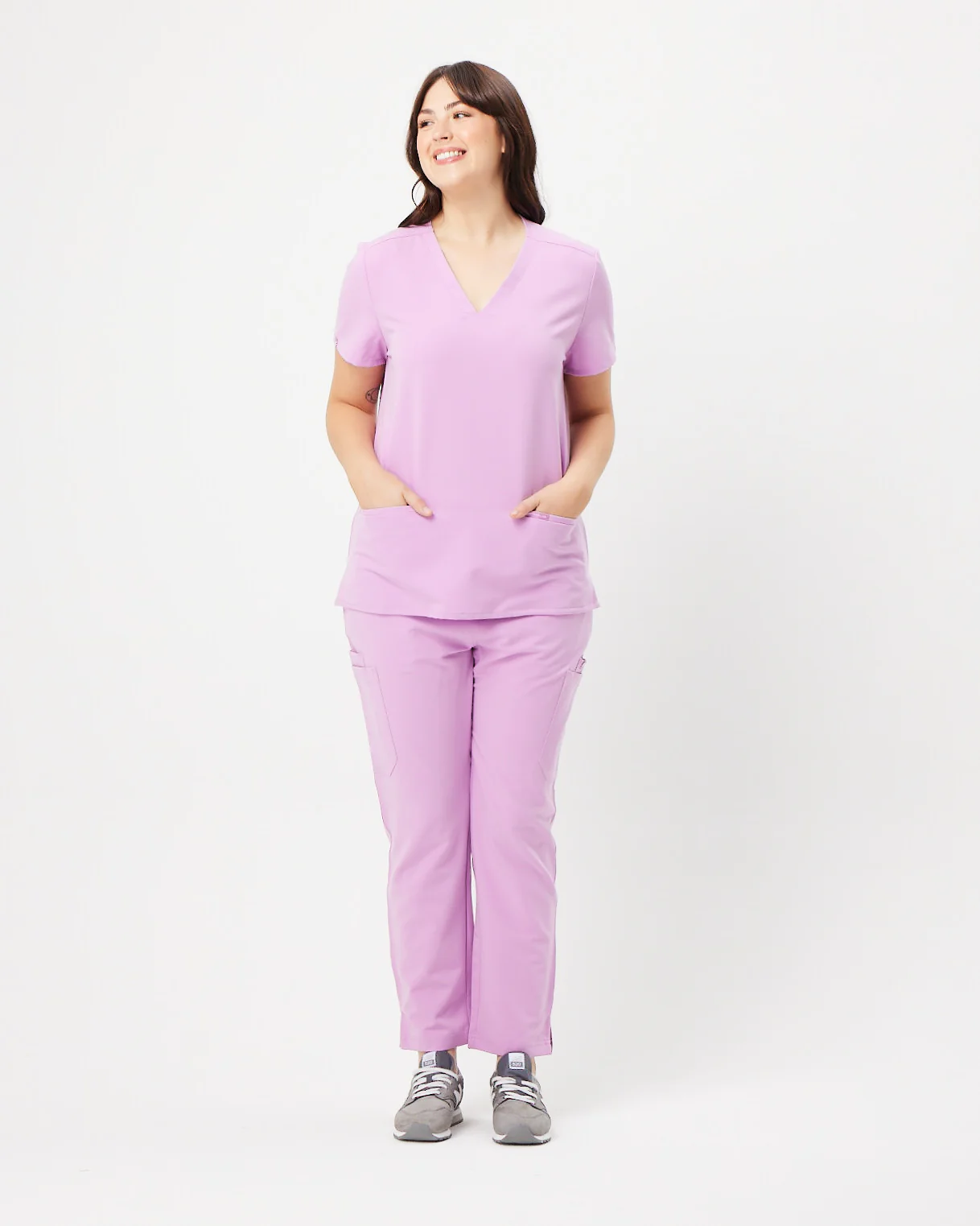 CLARISSA Skinny Leg Scrub Pants - Lavender Haze | SLTECH™ - Image 3