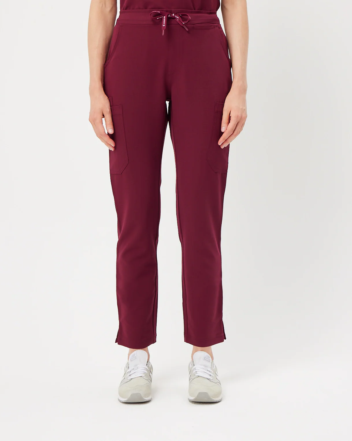 CLARISSA Skinny Leg Scrub Pants - Maroon | SLTECH™