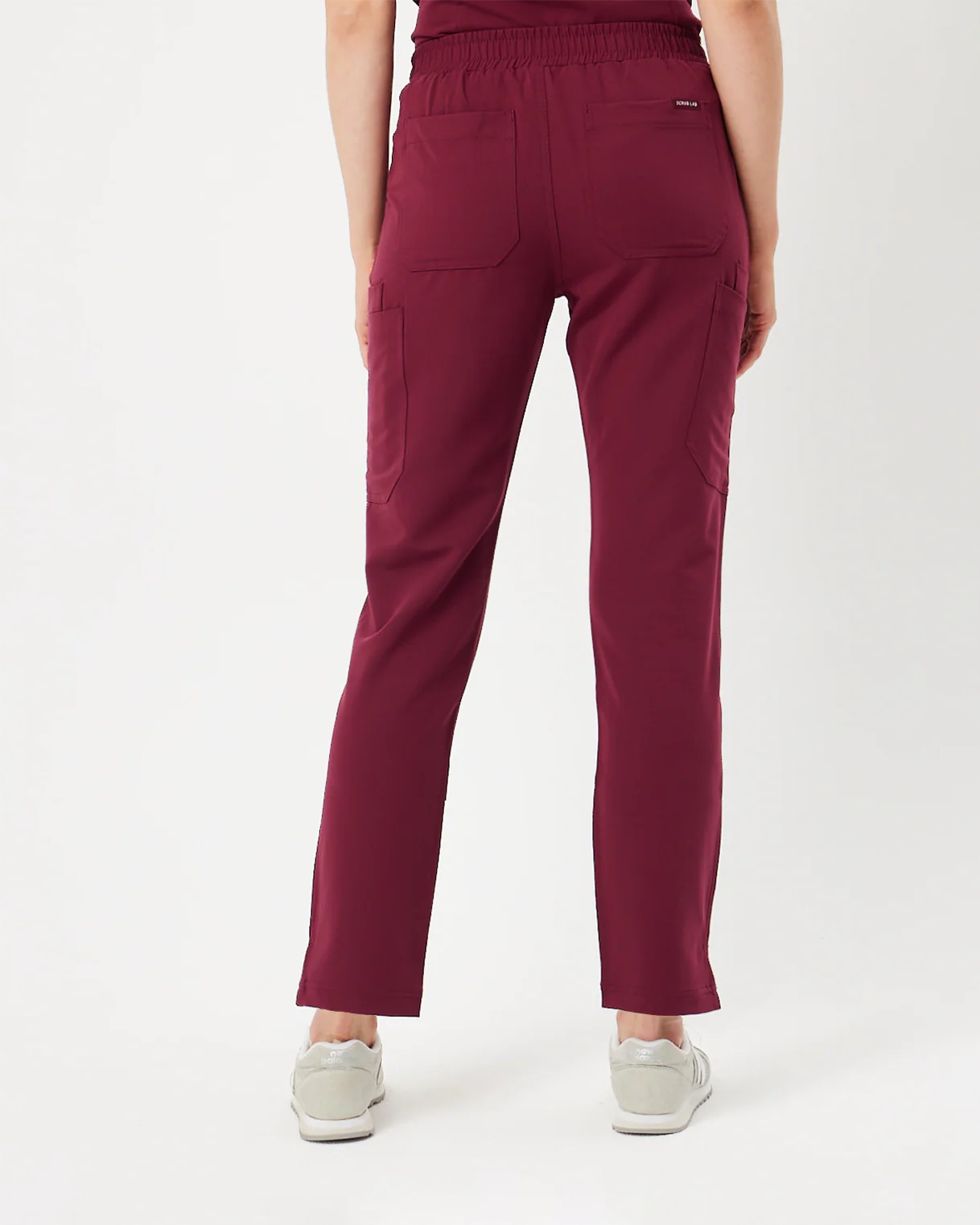 CLARISSA Skinny Leg Scrub Pants - Maroon | SLTECH™ - Image 6
