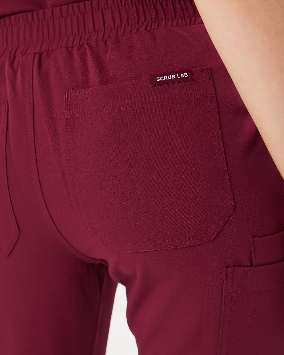 CLARISSA Skinny Leg Scrub Pants - Maroon | SLTECH™ - Image 7