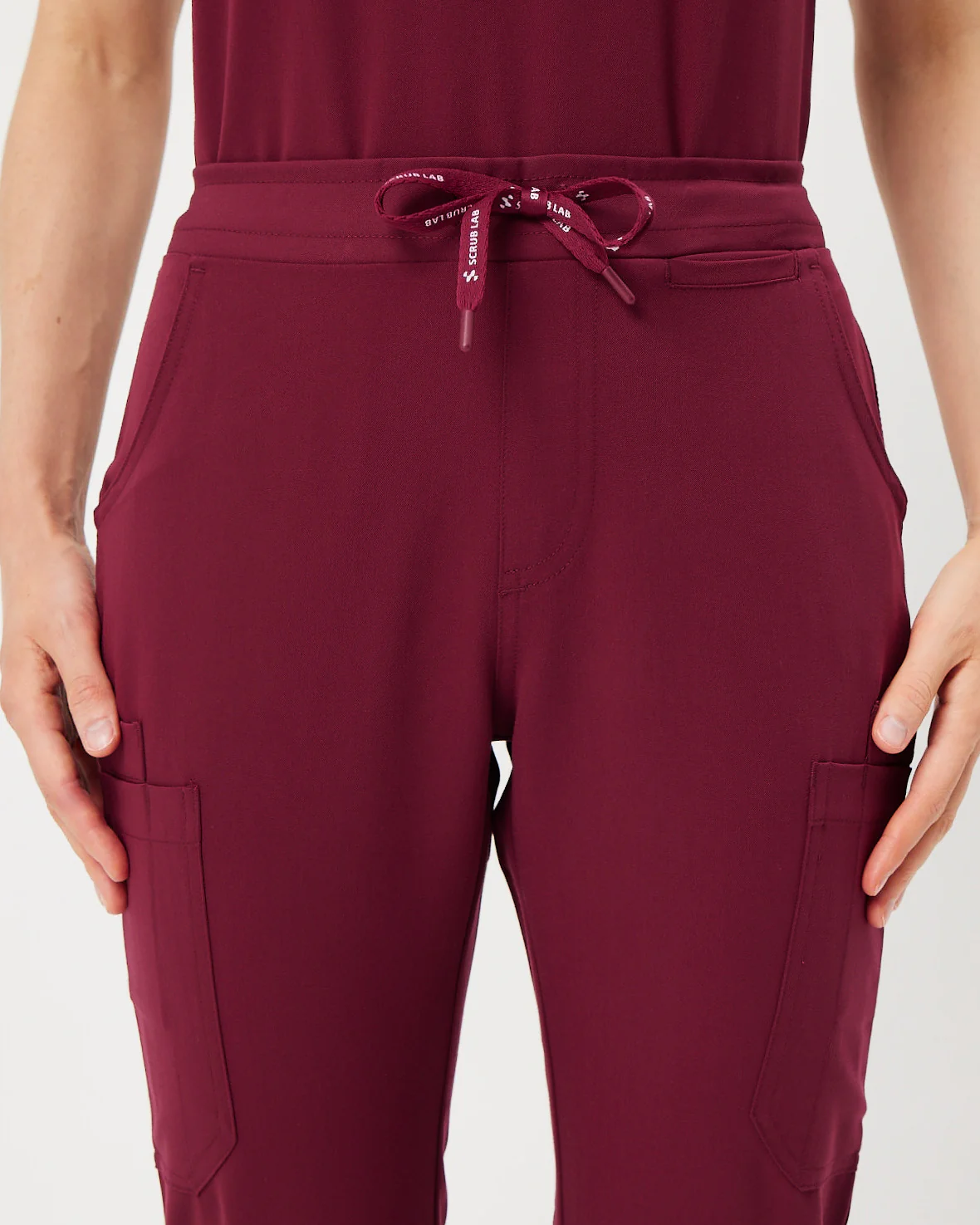 CLARISSA Skinny Leg Scrub Pants - Maroon | SLTECH™ - Image 9