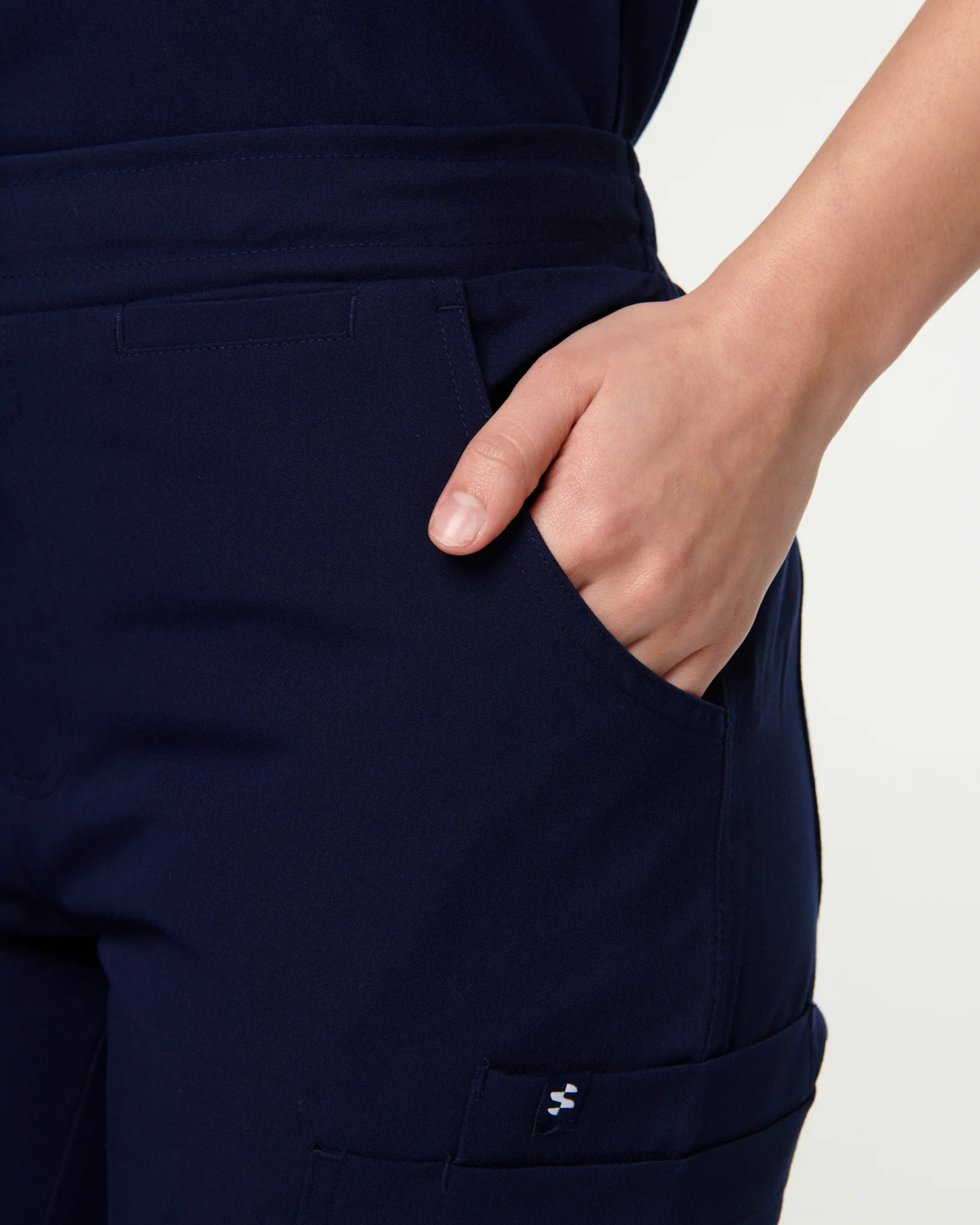 CLARISSA Skinny Leg Scrub Pants - Navy | SLTECH™ - Image 7