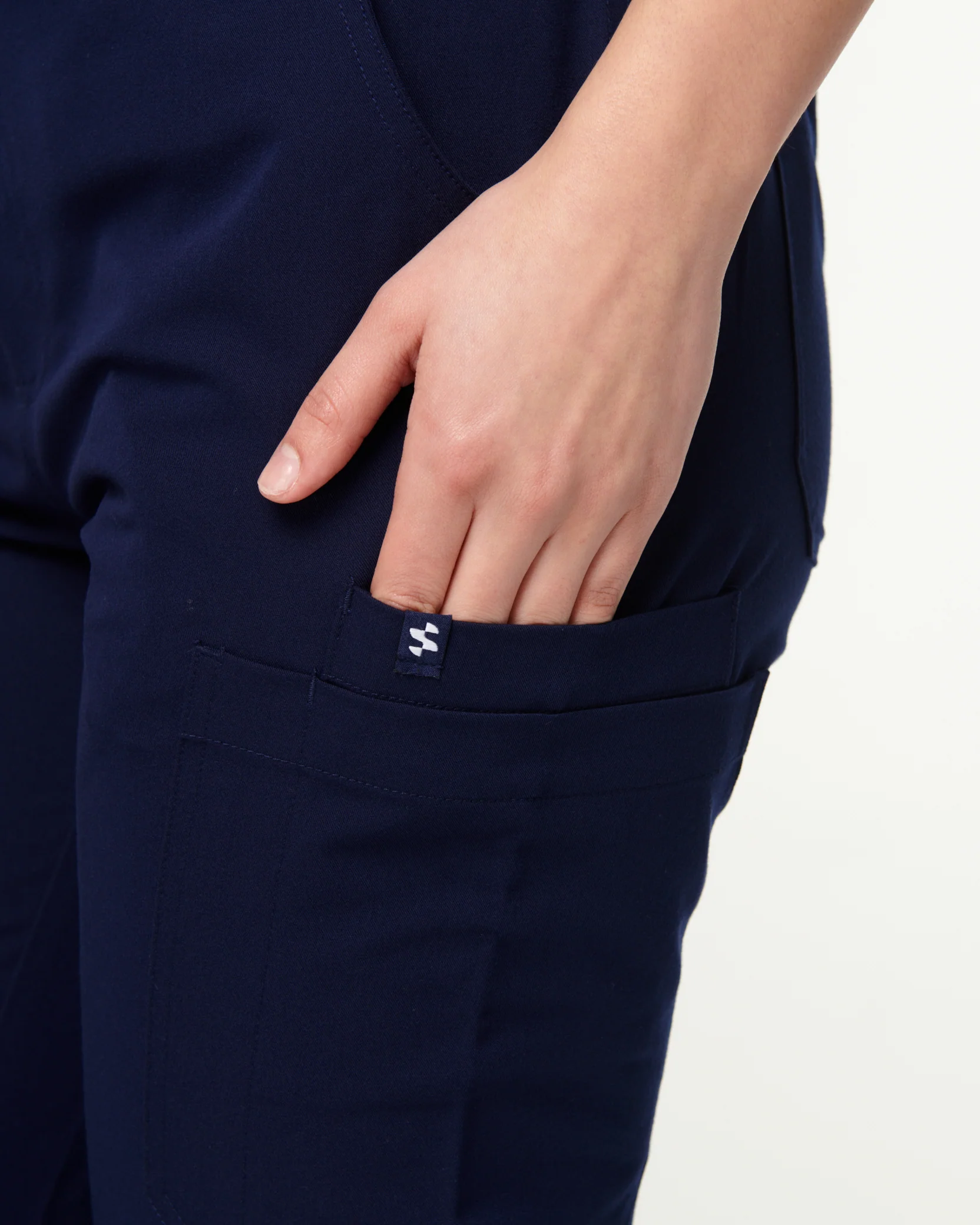 CLARISSA Skinny Leg Scrub Pants - Navy | SLTECH™ - Image 8