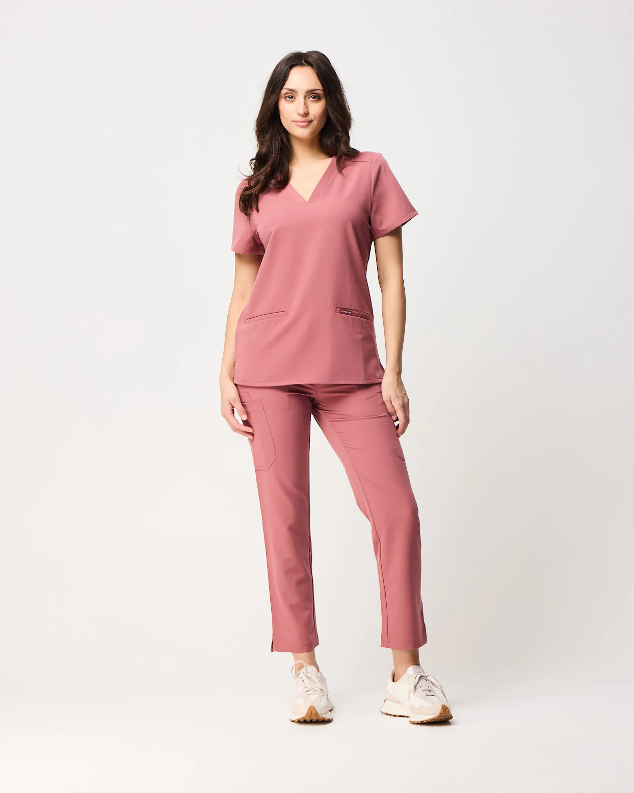 CLARISSA Skinny Leg Scrub Pants - Mauve | SLTECH™ - Image 3