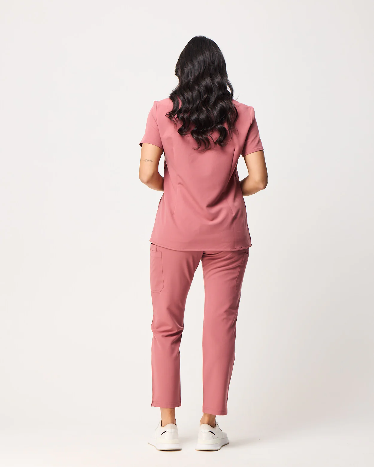 CLARISSA Skinny Leg Scrub Pants - Mauve | SLTECH™ - Image 4