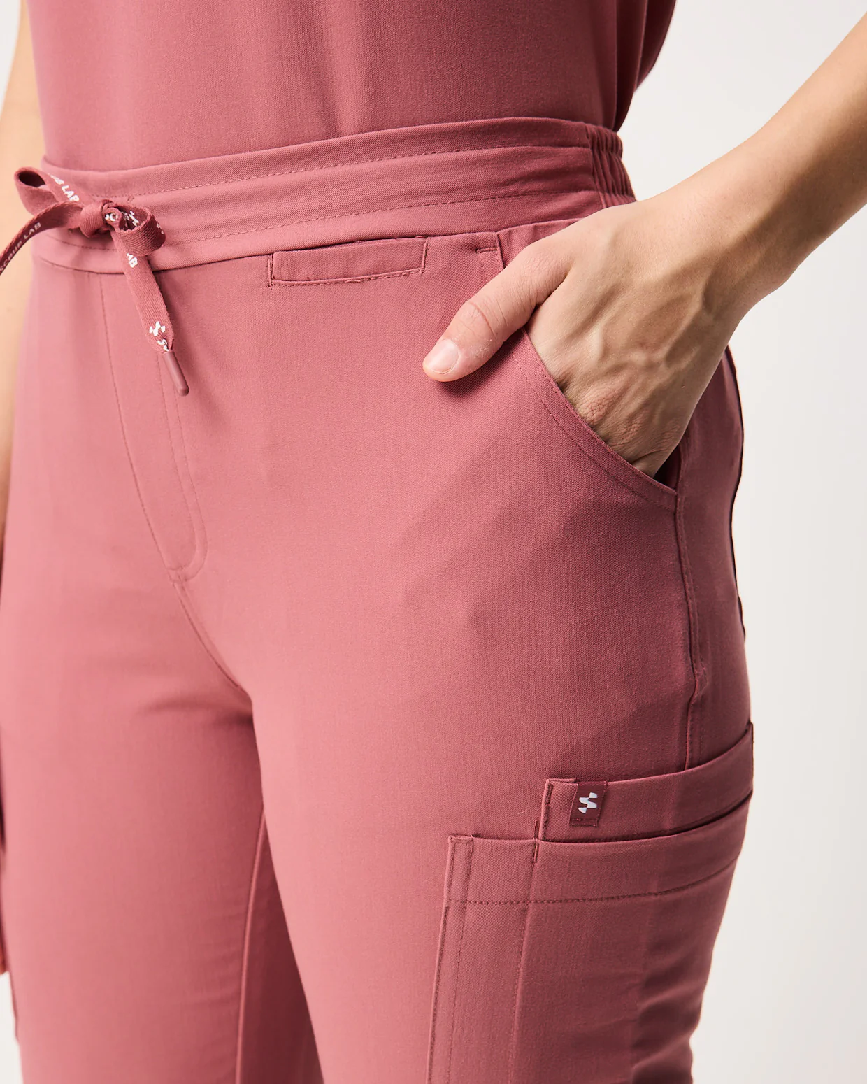CLARISSA Skinny Leg Scrub Pants - Mauve | SLTECH™ - Image 6