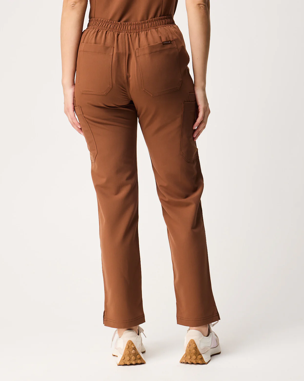 CLARISSA Skinny Leg Scrub Pants - Pecan Brown | SLTECH™ - Image 5