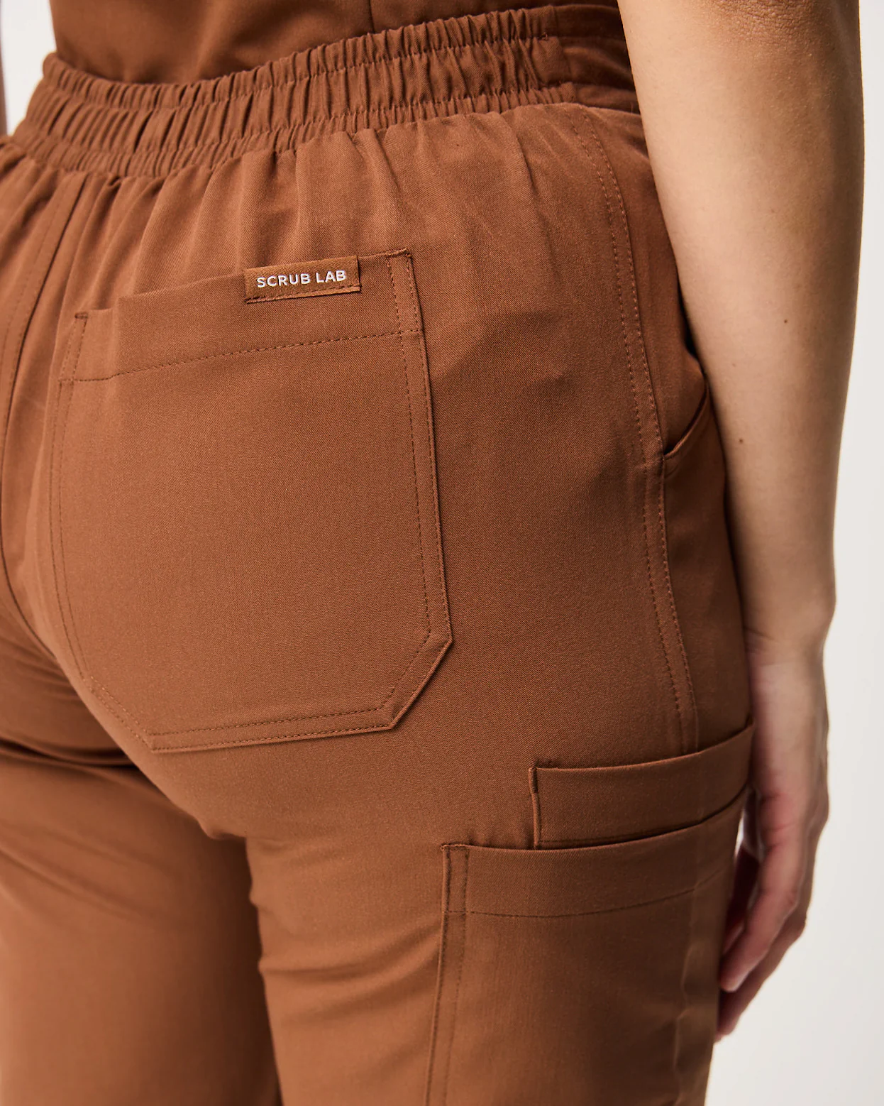 CLARISSA Skinny Leg Scrub Pants - Pecan Brown | SLTECH™ - Image 7