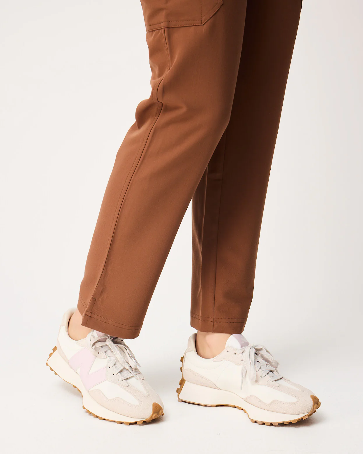 CLARISSA Skinny Leg Scrub Pants - Pecan Brown | SLTECH™ - Image 9