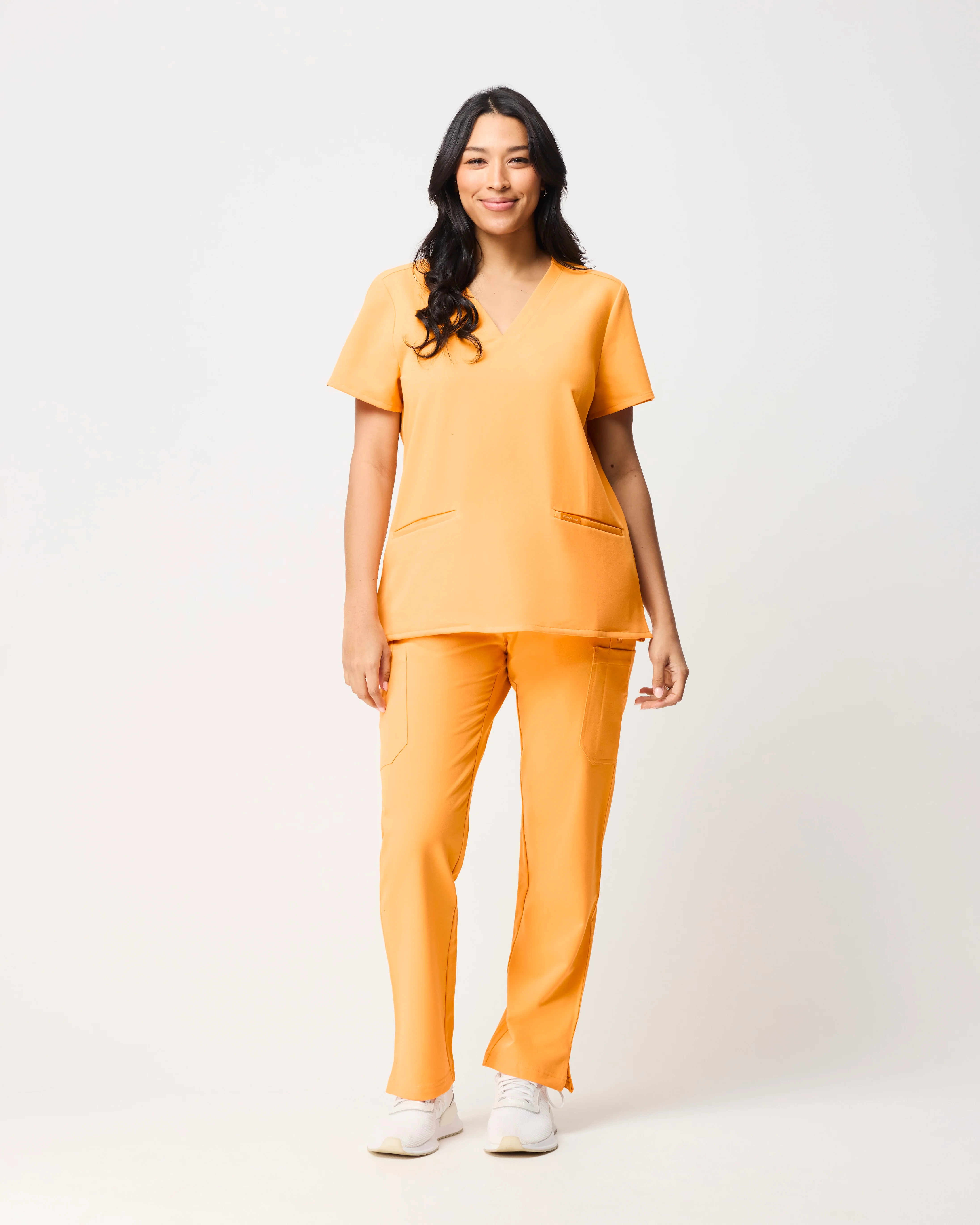 CLARISSA Skinny Leg Scrub Pants - Tangerine Orange | SLTECH™ - Image 3