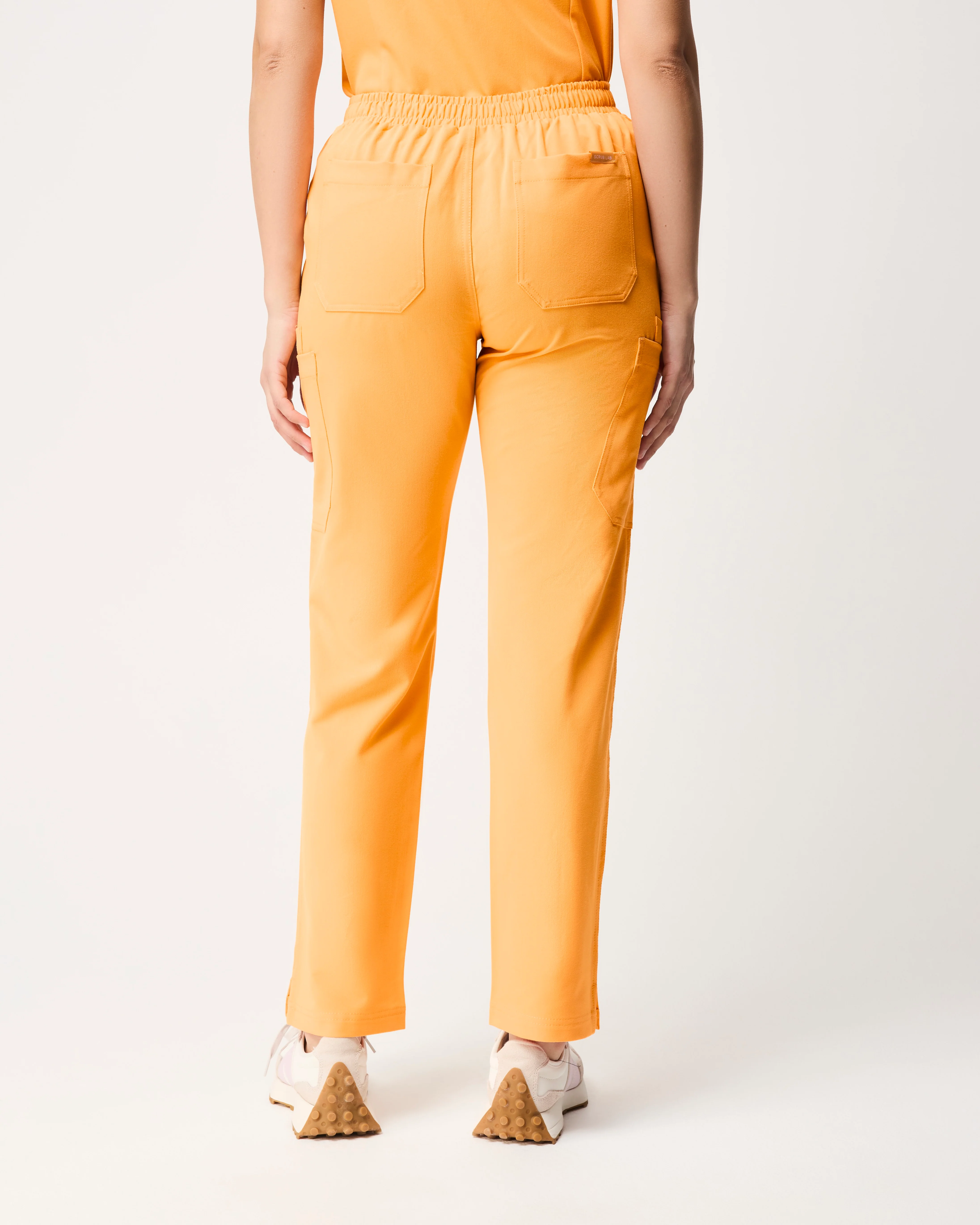 CLARISSA Skinny Leg Scrub Pants - Tangerine Orange | SLTECH™ - Image 4