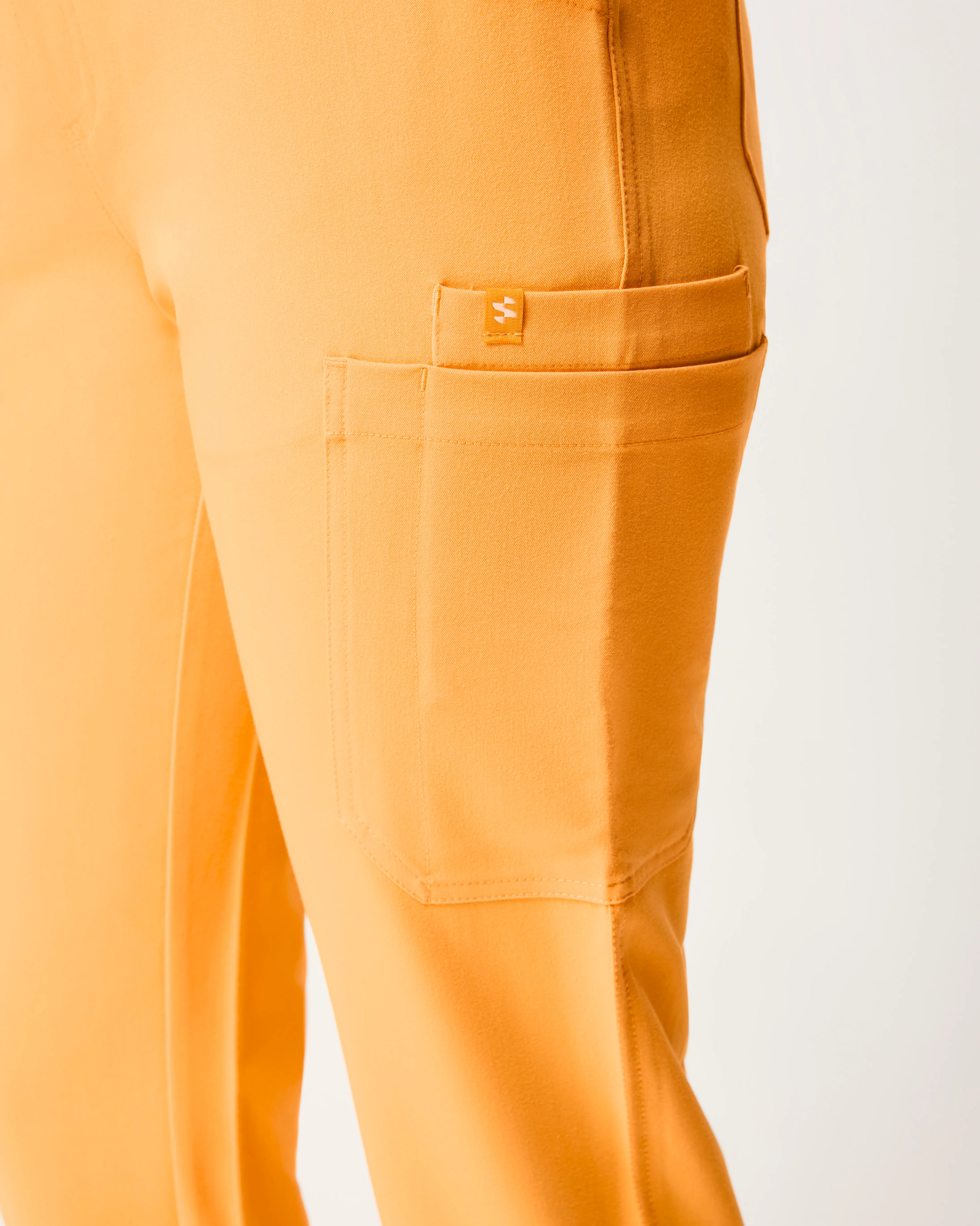 CLARISSA Skinny Leg Scrub Pants - Tangerine Orange | SLTECH™ - Image 9
