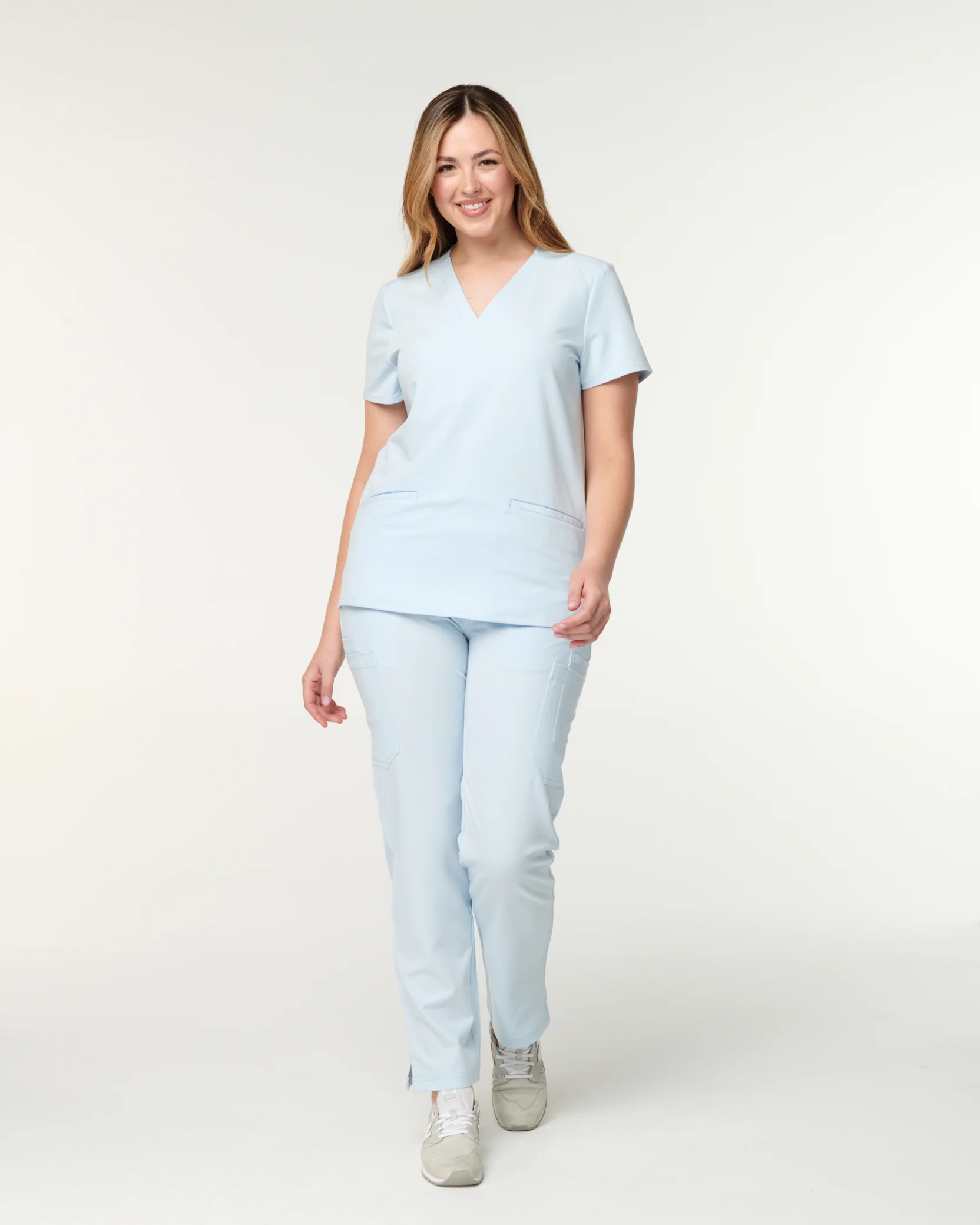 CLARISSA Skinny Leg Scrub Pants - Powder Blue | SLTECH™ - Image 3