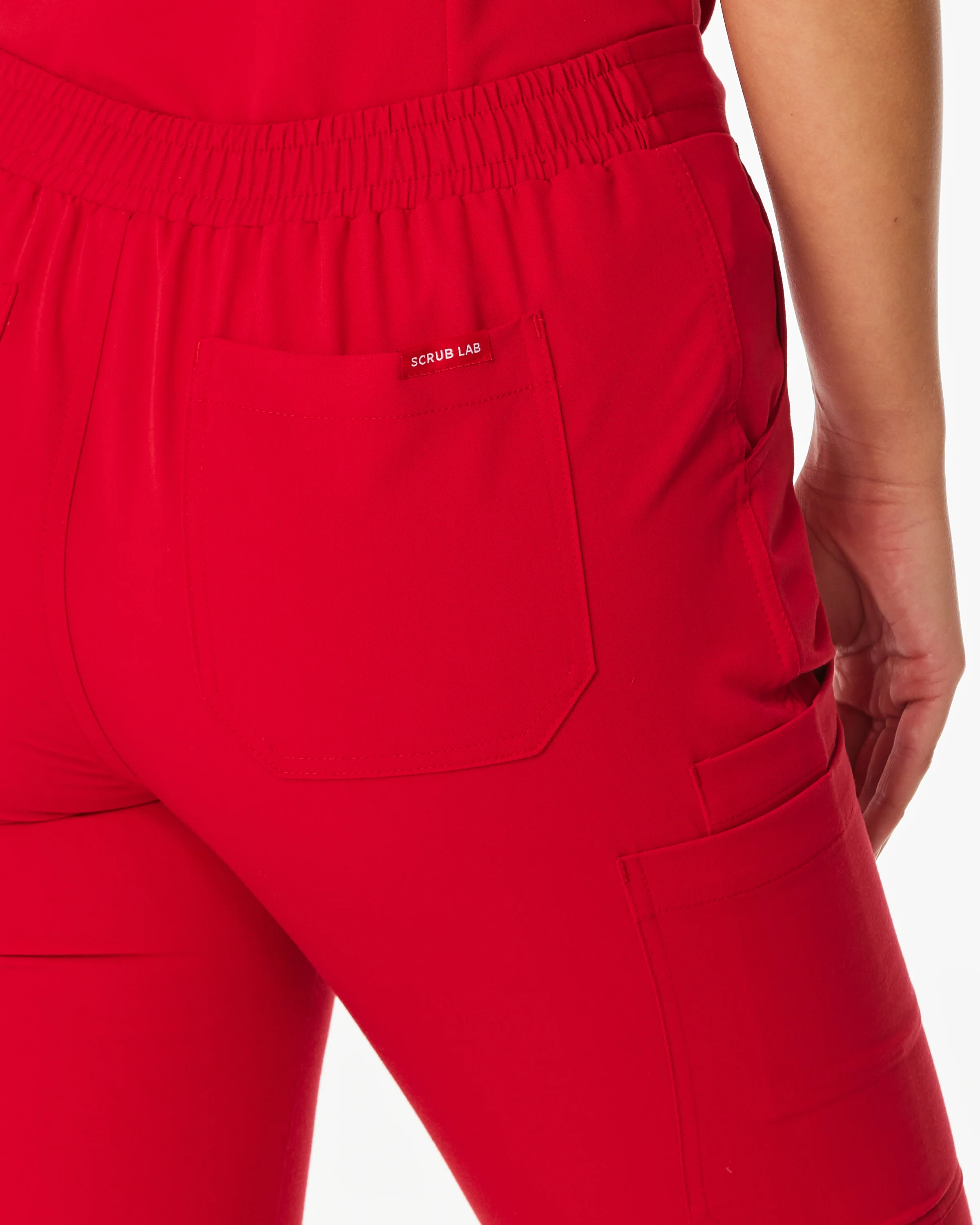 CLARISSA Skinny Leg Scrub Pants - Rouge Red | SLTECH™ - CLEARANCE - Image 11
