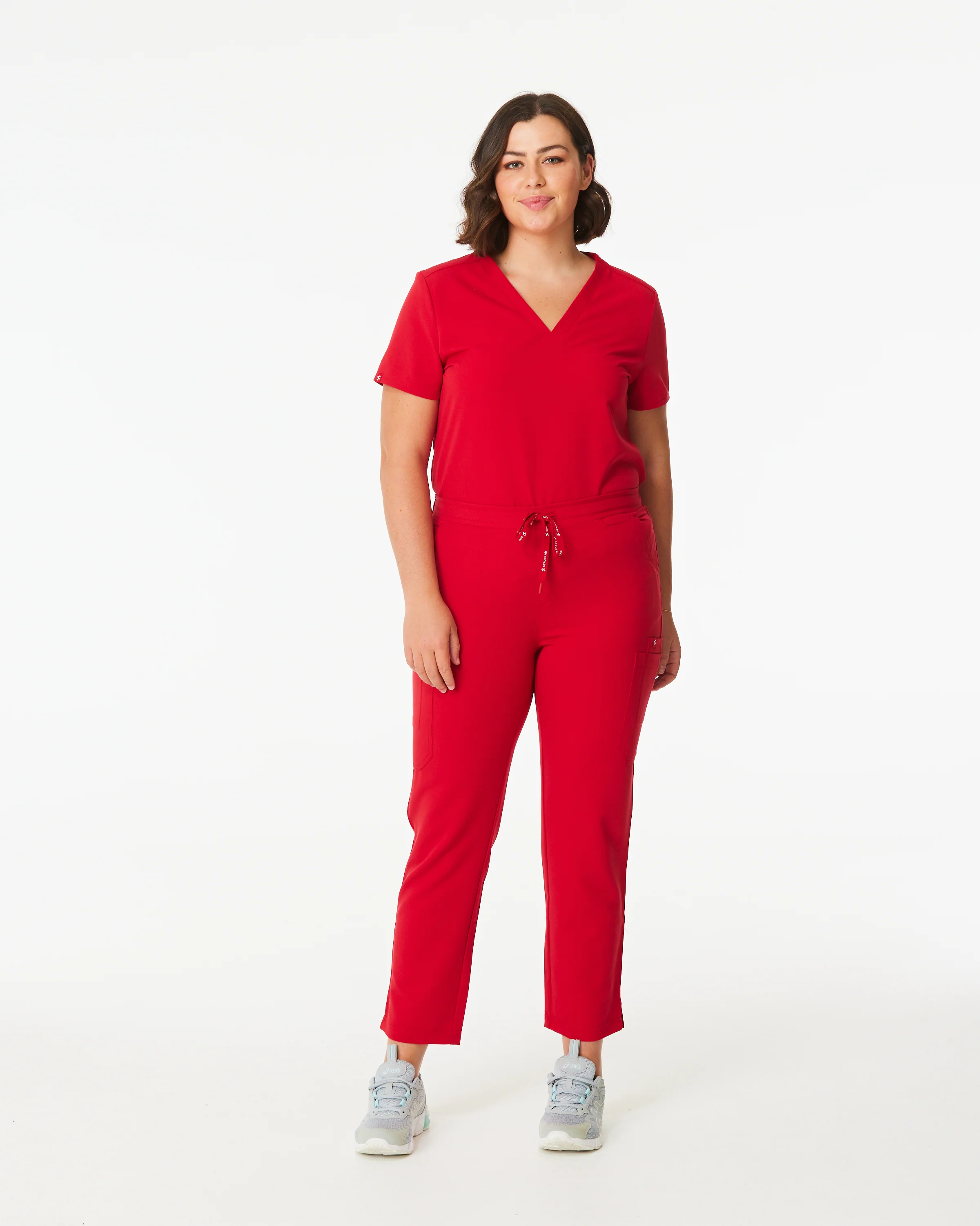 CLARISSA Skinny Leg Scrub Pants - Rouge Red | SLTECH™ - CLEARANCE - Image 3
