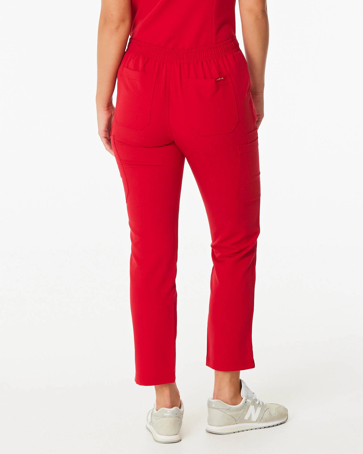 CLARISSA Skinny Leg Scrub Pants - Rouge Red | SLTECH™ - CLEARANCE - Image 5