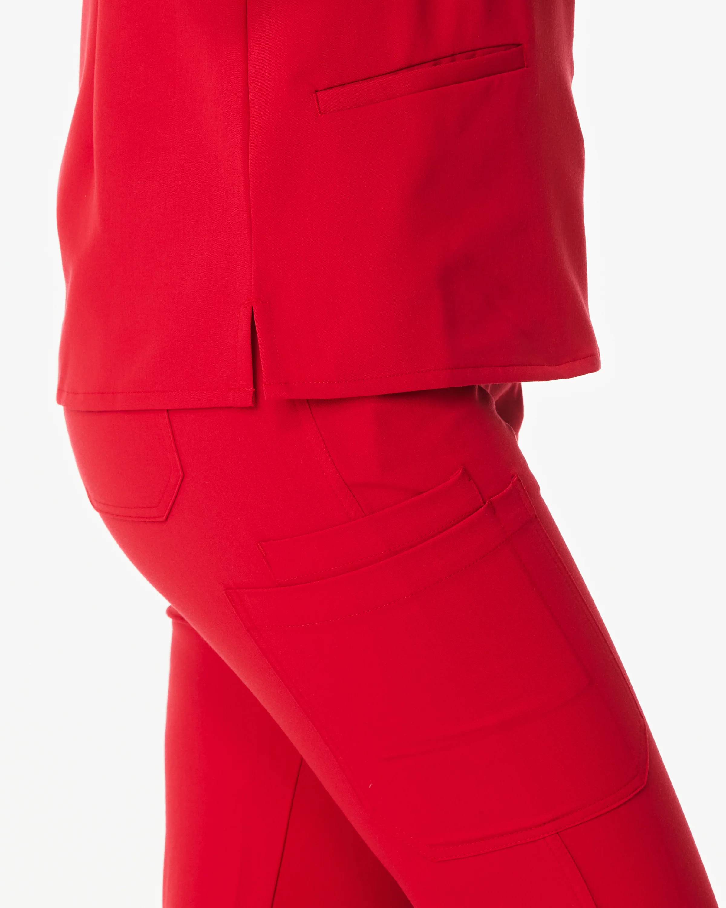 CLARISSA Skinny Leg Scrub Pants - Rouge Red | SLTECH™ - CLEARANCE - Image 6