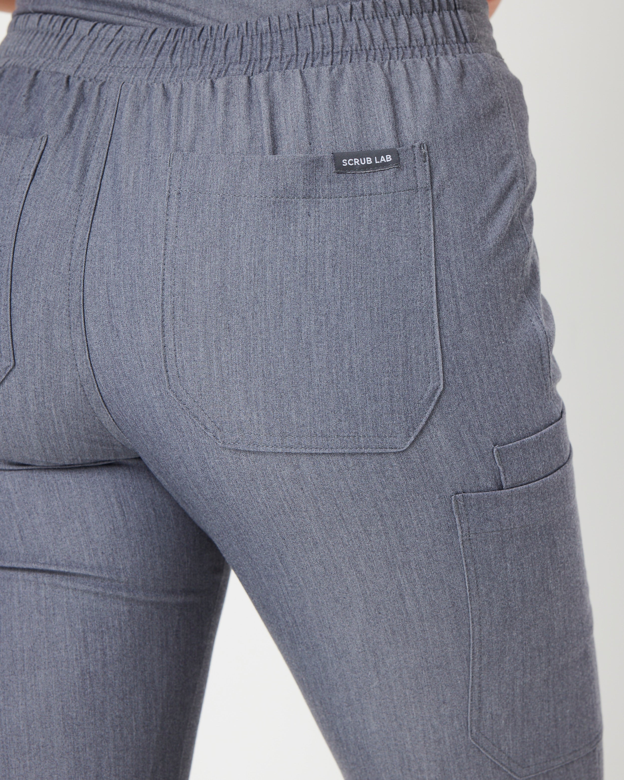 CLARISSA Skinny Leg Scrub Pants - Steel Grey | SLTECH™ - Image 8