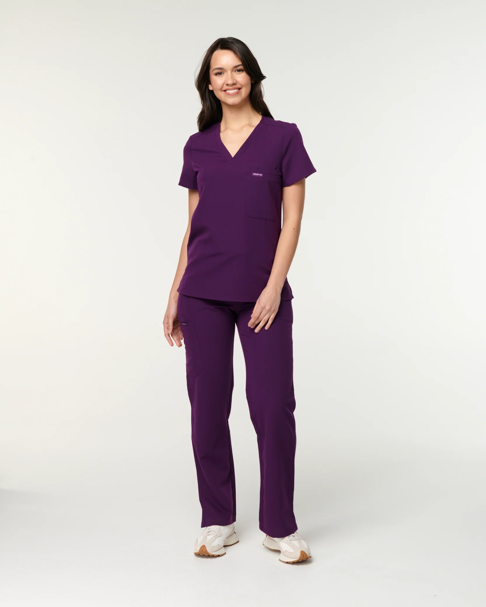 EDITH Straight Leg Scrub Pants - Aubergine | SLTECH™ - Image 4