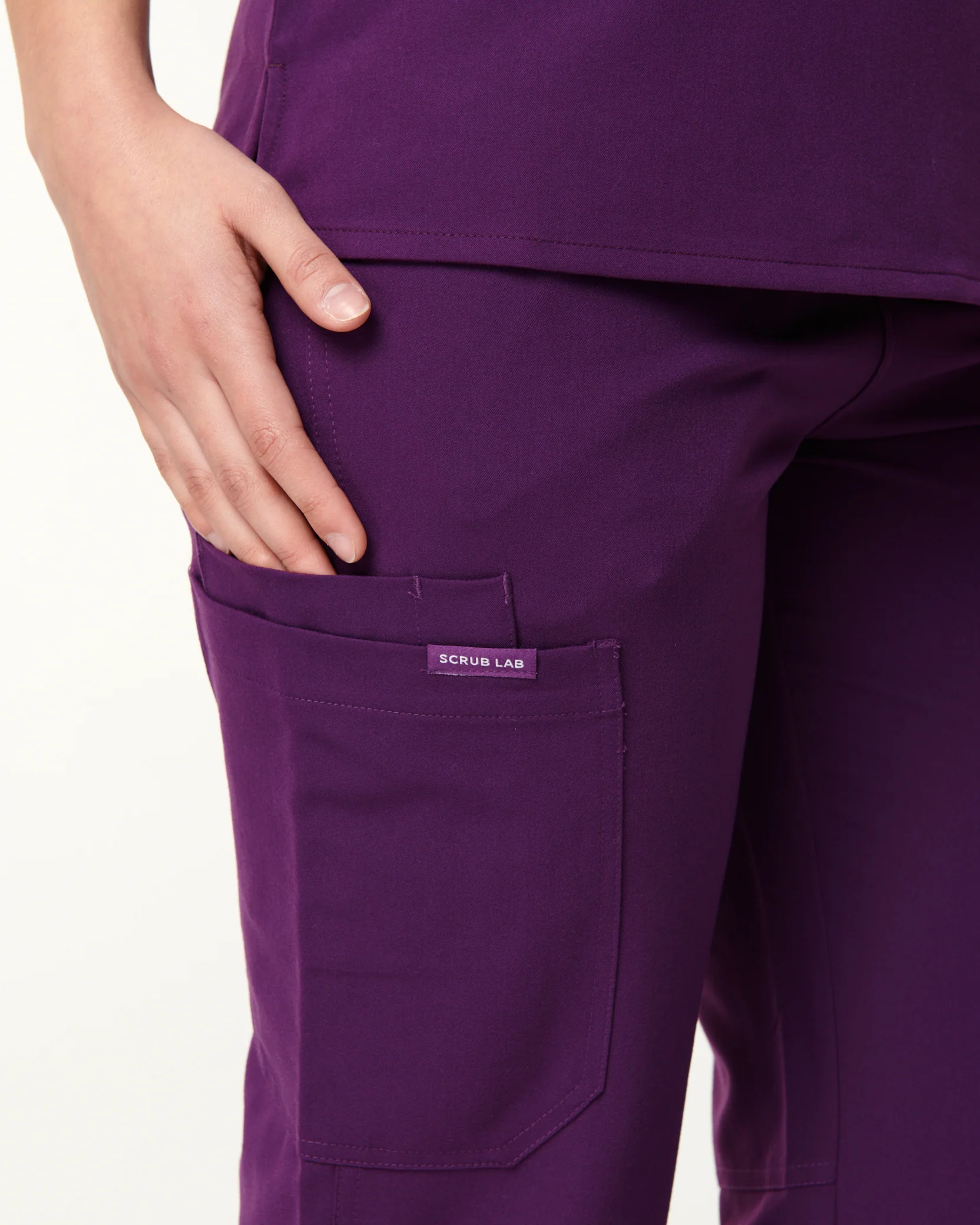 EDITH Straight Leg Scrub Pants - Aubergine | SLTECH™ - Image 7
