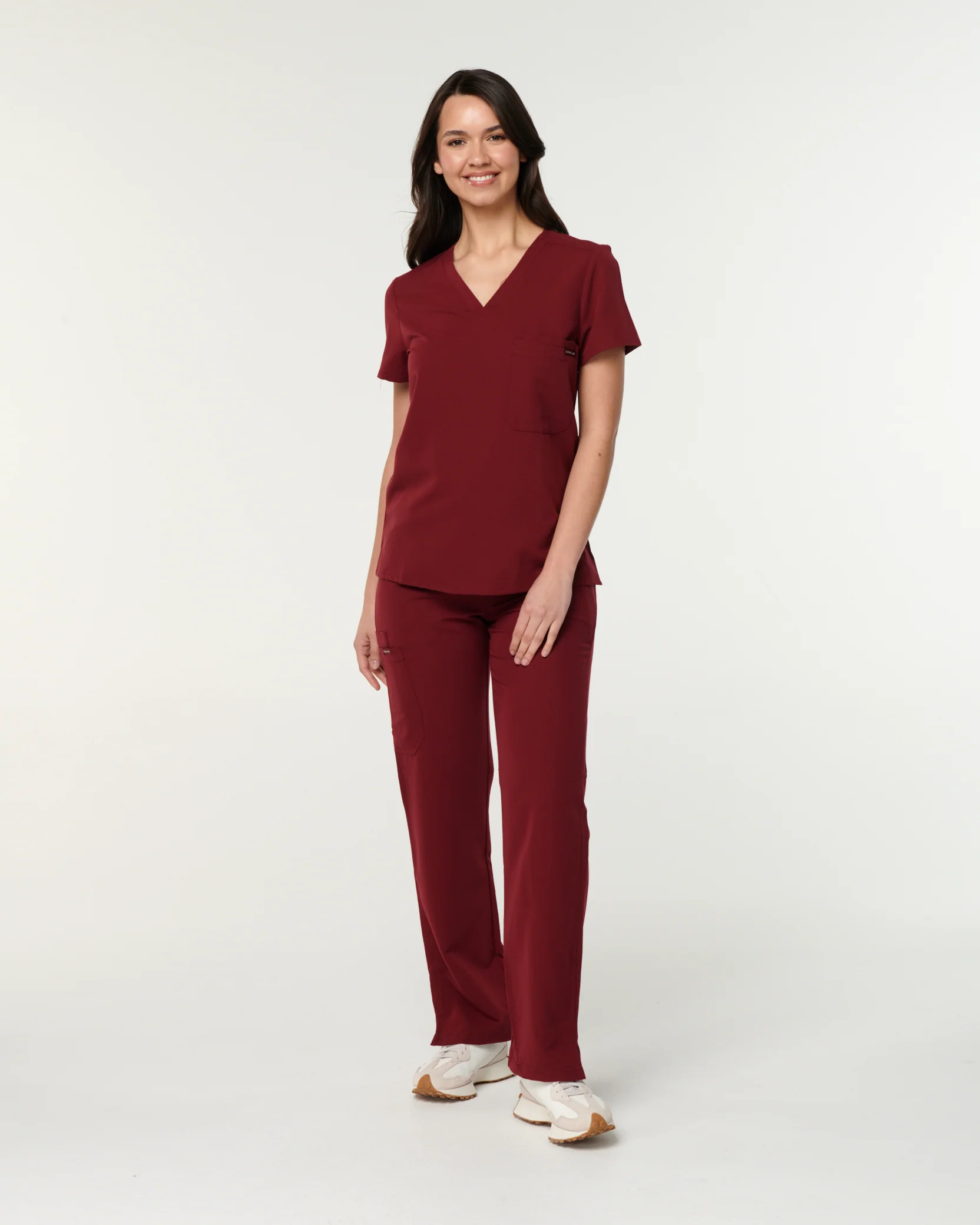 EDITH Straight Leg Scrub Pants - Maroon | SLTECH™ - Image 3
