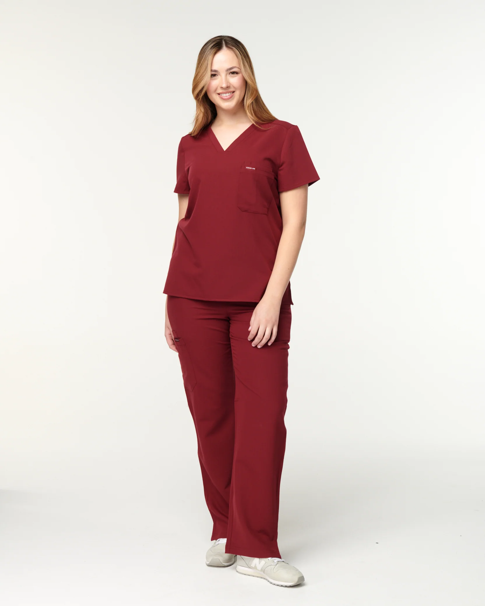 EDITH Straight Leg Scrub Pants - Maroon | SLTECH™ - Image 4
