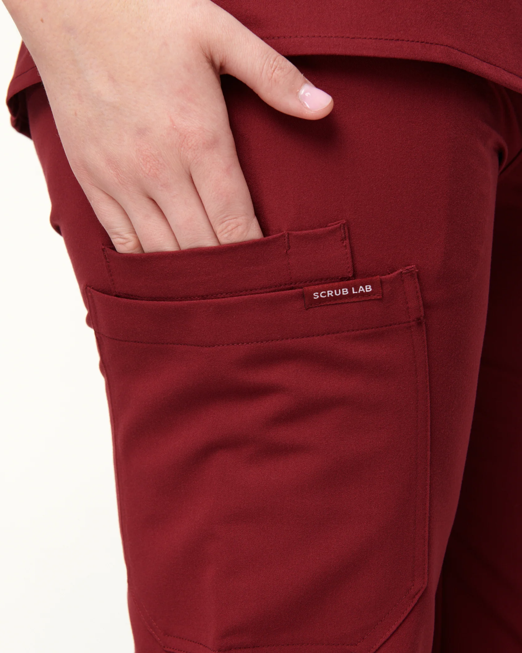 EDITH Straight Leg Scrub Pants - Maroon | SLTECH™ - Image 9
