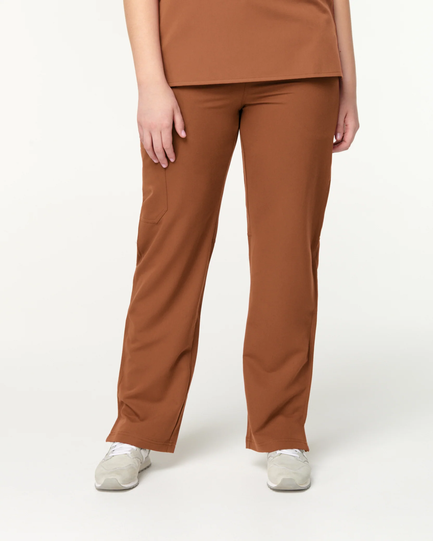 EDITH Straight Leg Scrub Pants - Pecan Brown | SLTECH™ - Image 2