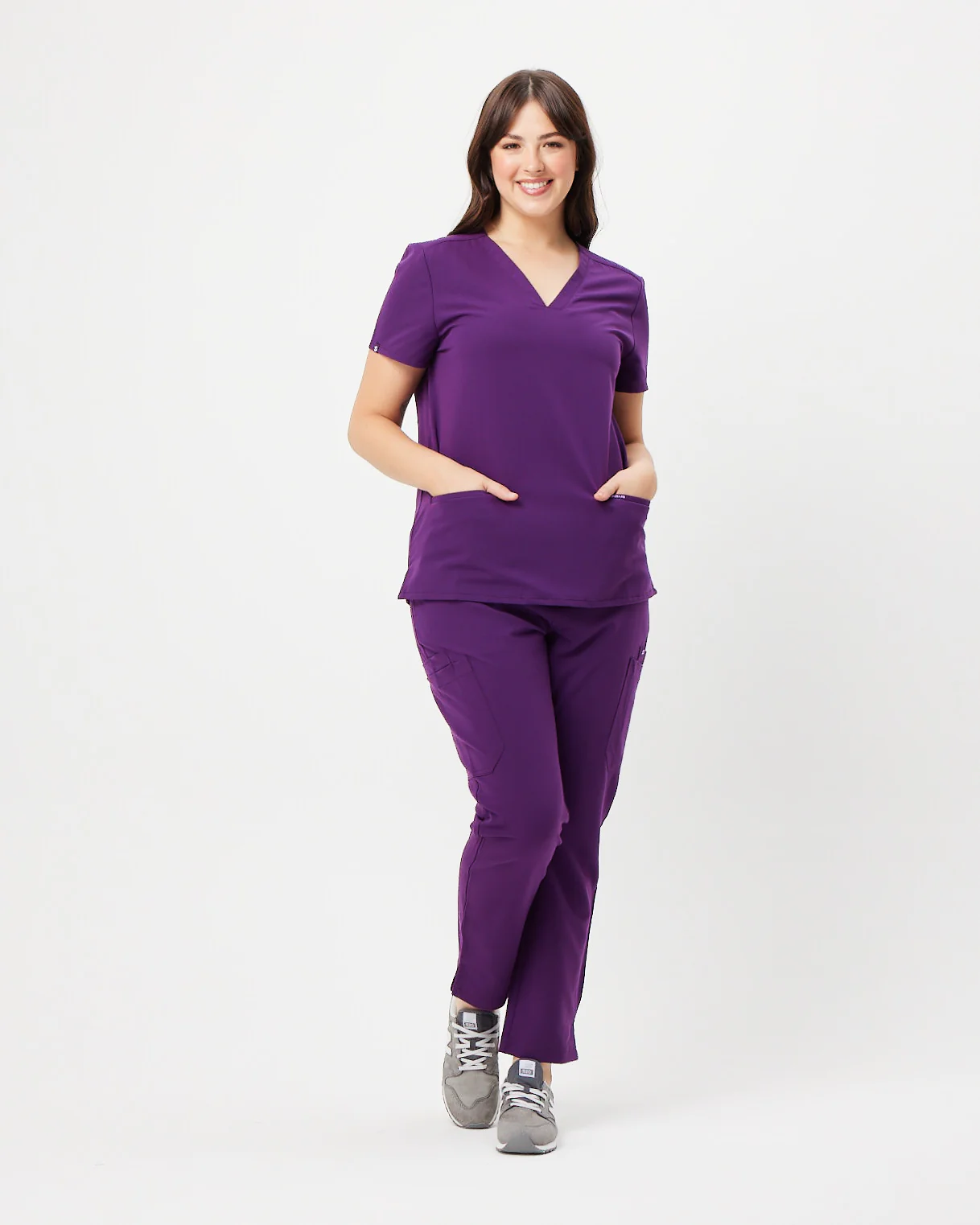 ELIZABETH Two Pocket Scrub Top - Aubergine | SLTECH™ - Image 3