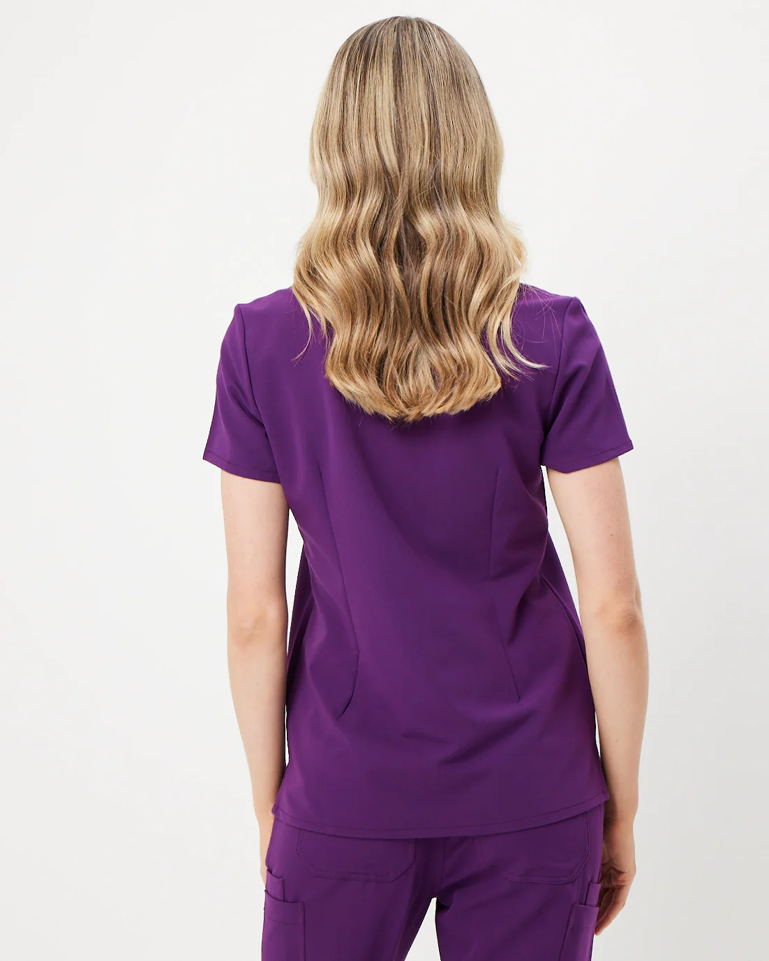 ELIZABETH Two Pocket Scrub Top - Aubergine | SLTECH™ - Image 4
