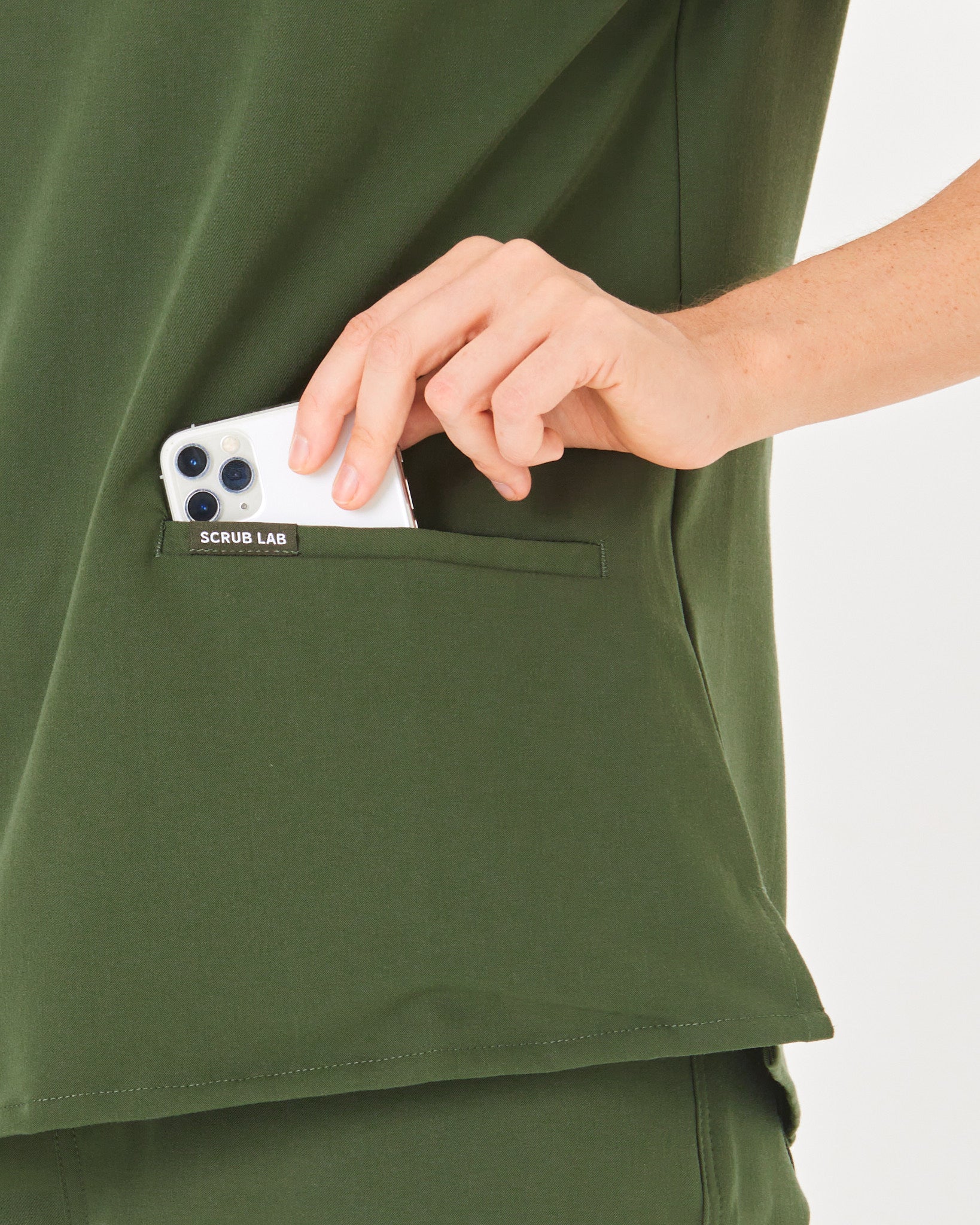 ELIZABETH Two Pocket Scrub Top - Combat Khaki | SLTECH™ - Image 6