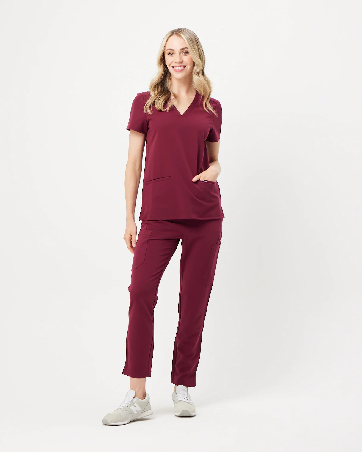 ELIZABETH Two Pocket Scrub Top - Maroon | SLTECH™ - Image 3