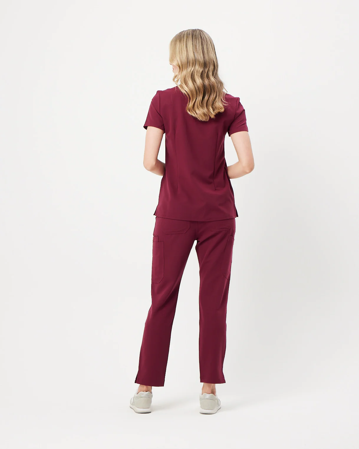 ELIZABETH Two Pocket Scrub Top - Maroon | SLTECH™ - Image 4
