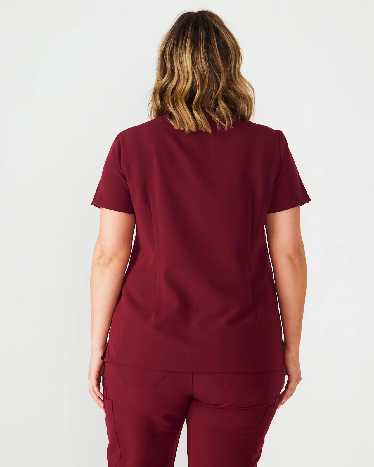 ELIZABETH Two Pocket Scrub Top - Maroon | SLTECH™ - Image 5