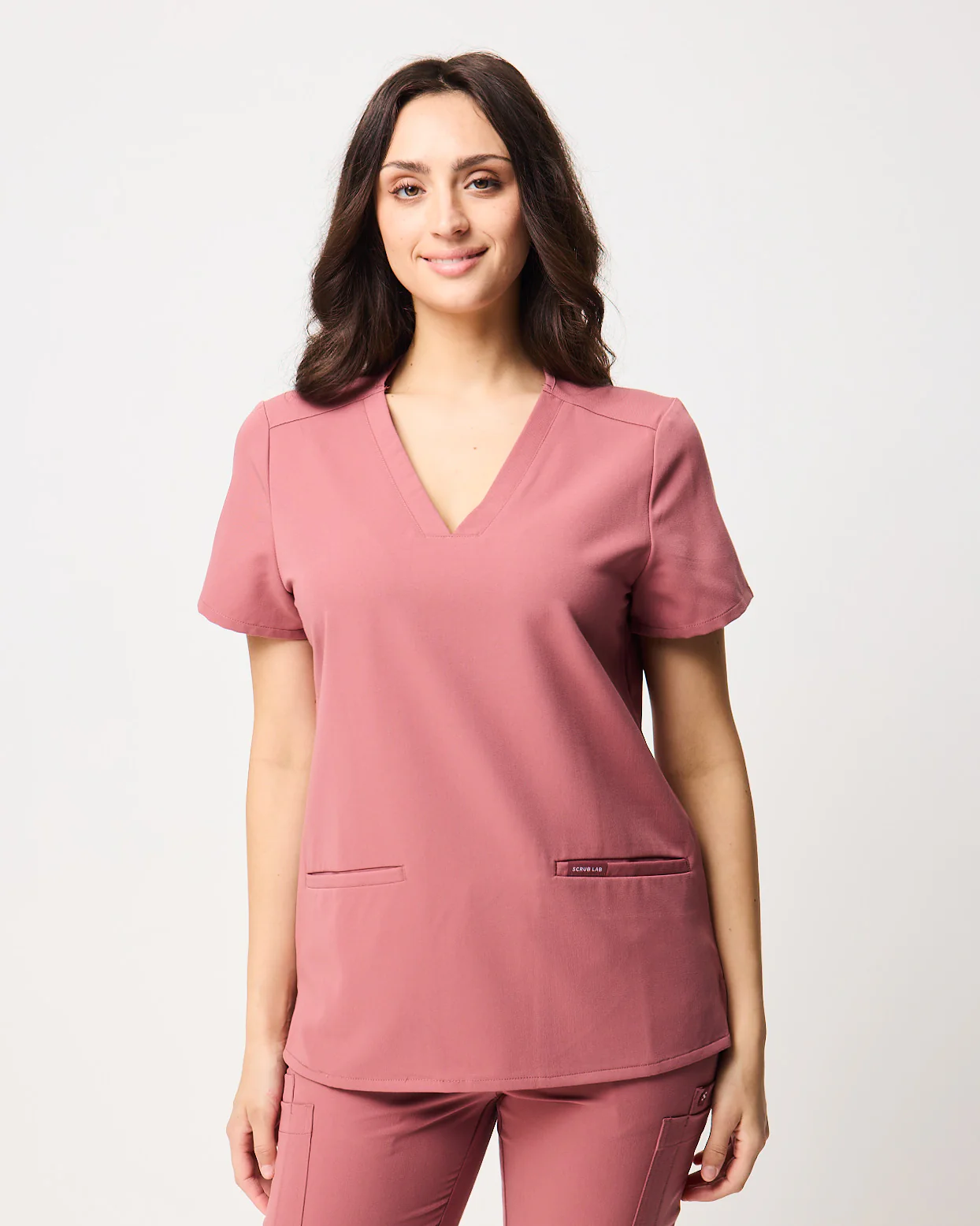 ELIZABETH Two Pocket Scrub Top - Mauve | SLTECH™