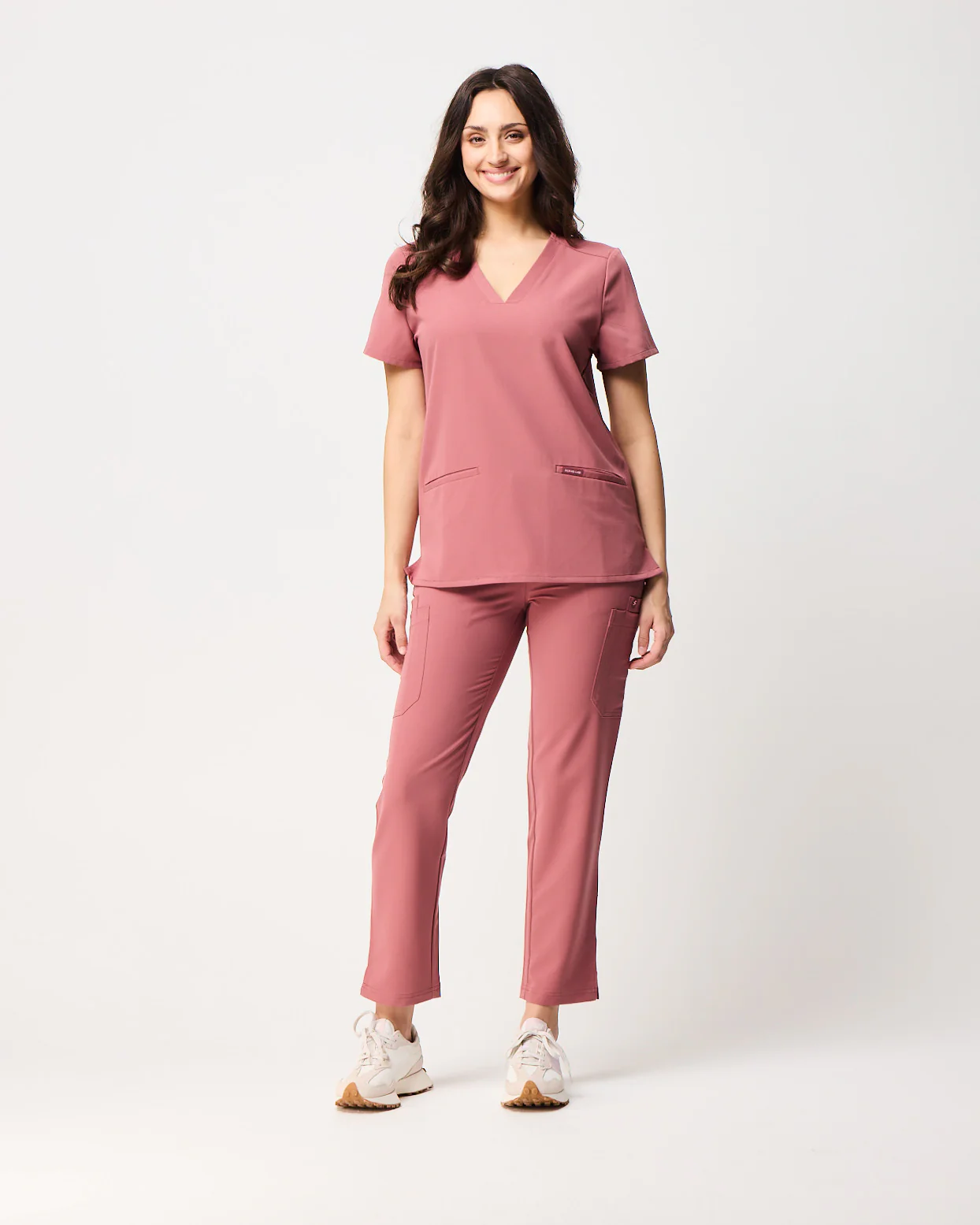 ELIZABETH Two Pocket Scrub Top - Mauve | SLTECH™ - Image 3