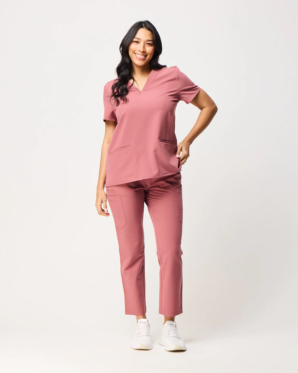 ELIZABETH Two Pocket Scrub Top - Mauve | SLTECH™ - Image 4