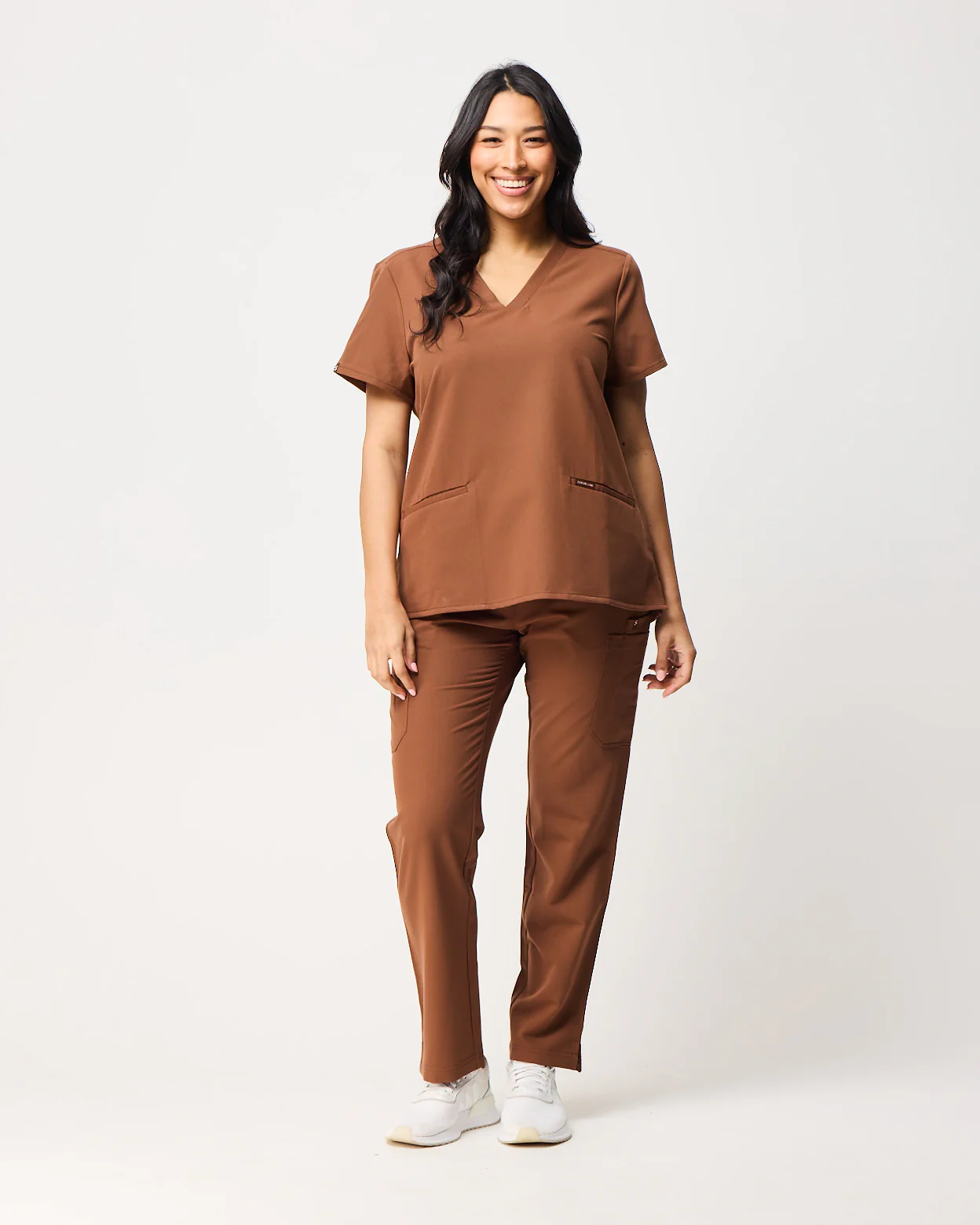 ELIZABETH Two Pocket Scrub Top - Pecan Brown | SLTECH™ - Image 4