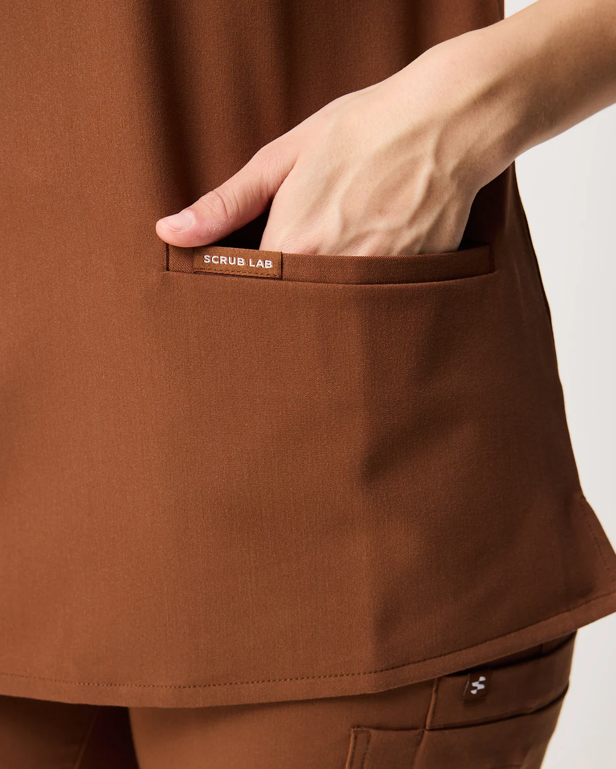 ELIZABETH Two Pocket Scrub Top - Pecan Brown | SLTECH™ - Image 7