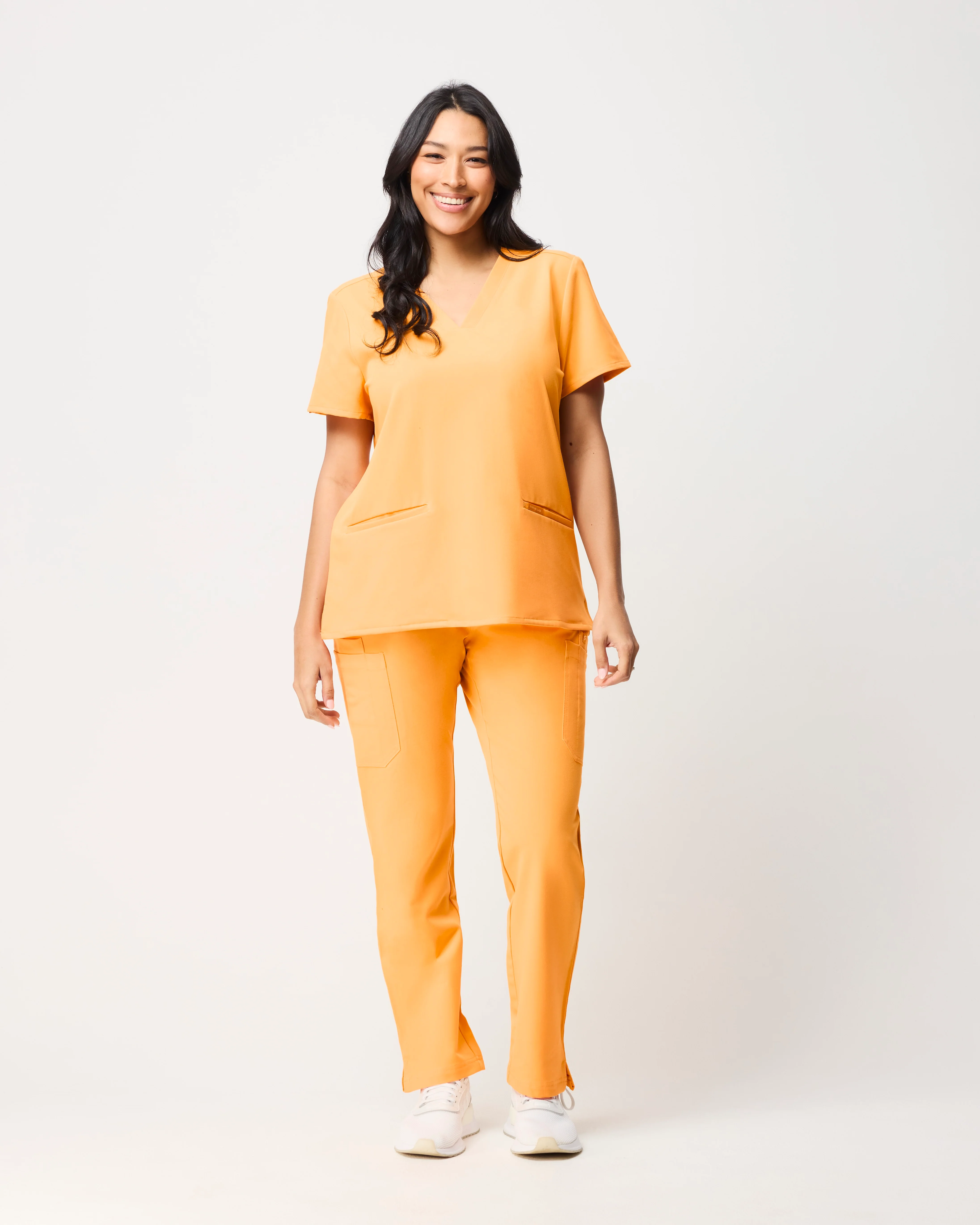 ELIZABETH Two Pocket Scrub Top - Tangerine Orange | SLTECH™ - Image 3