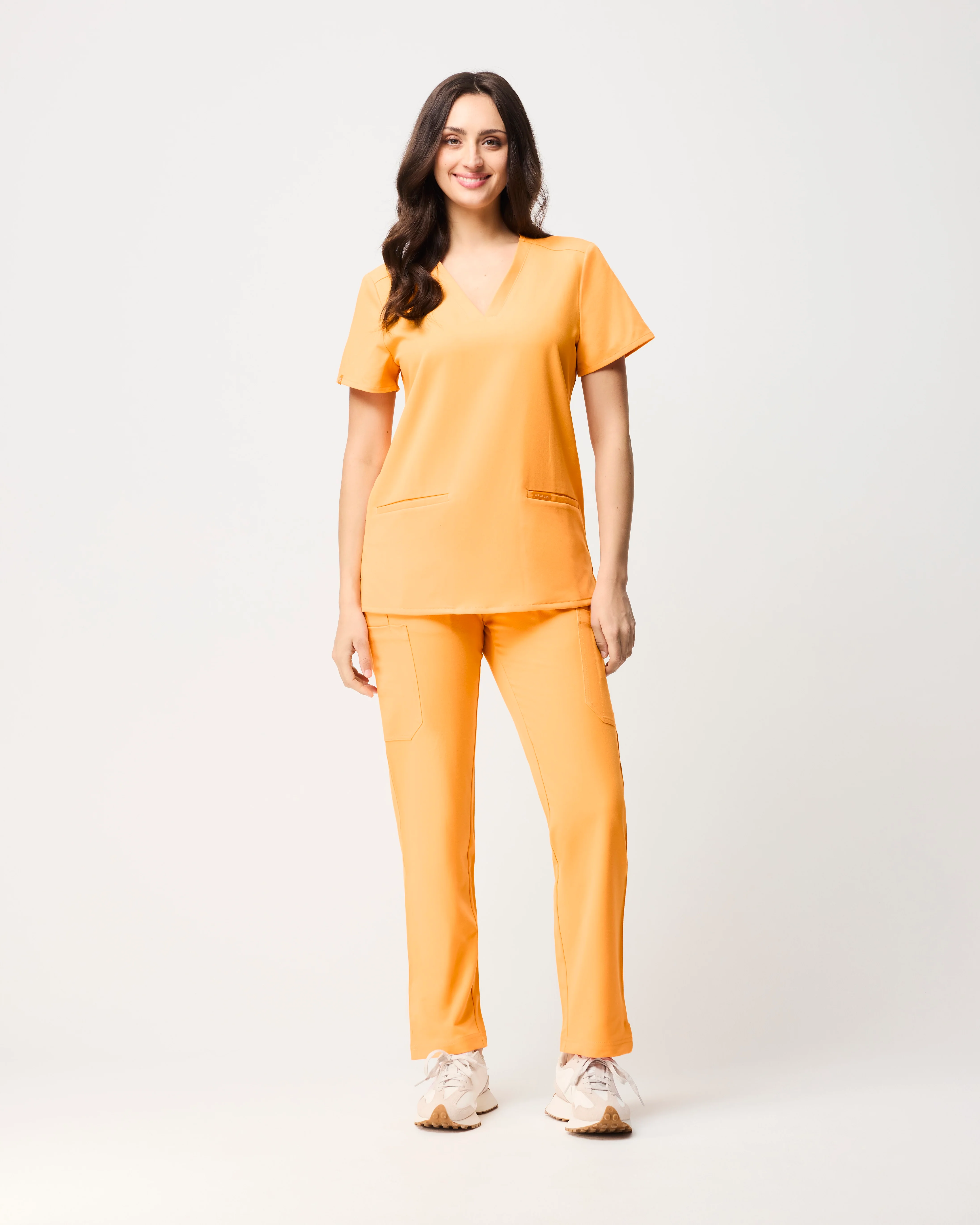 ELIZABETH Two Pocket Scrub Top - Tangerine Orange | SLTECH™ - Image 4