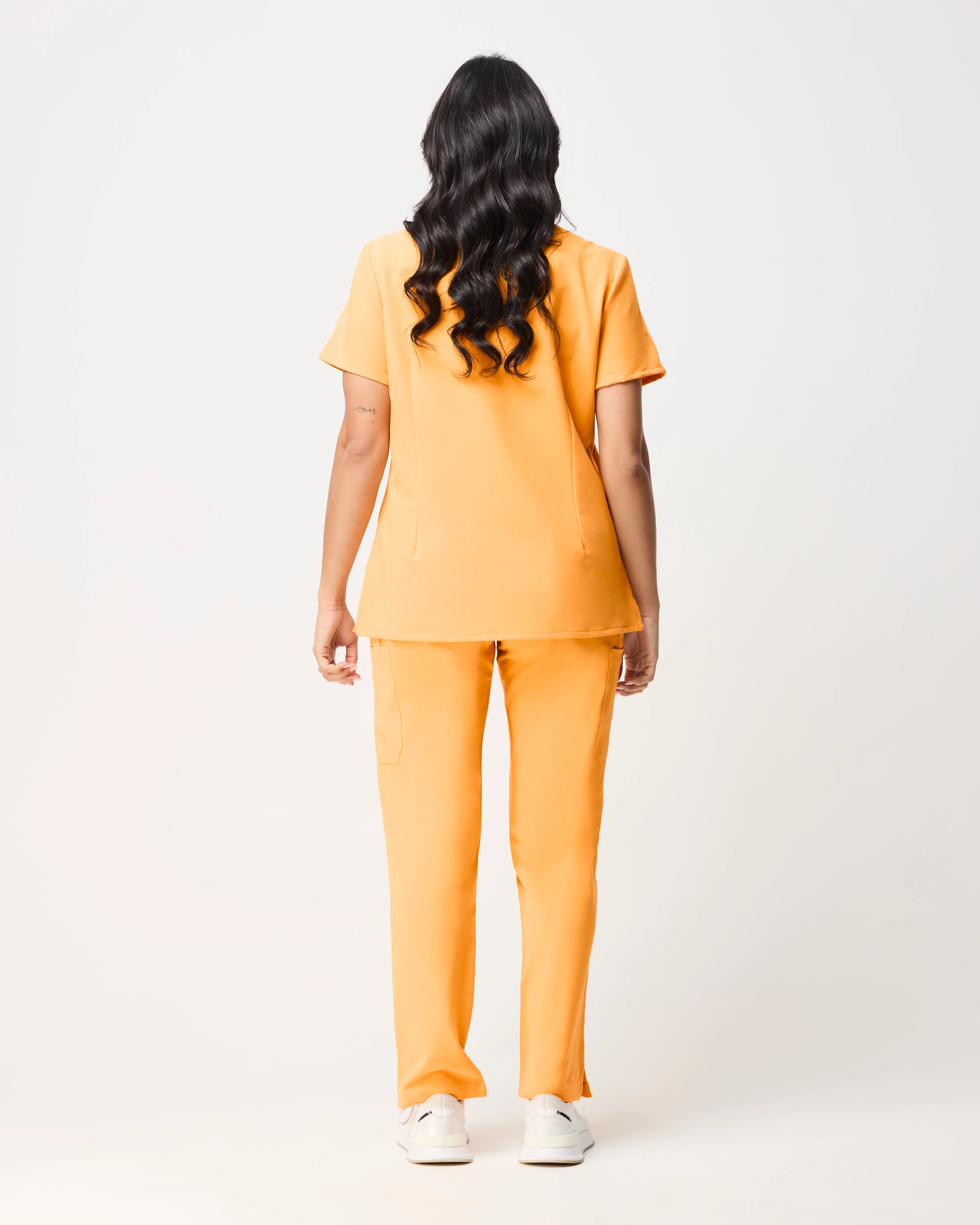 ELIZABETH Two Pocket Scrub Top - Tangerine Orange | SLTECH™ - Image 5