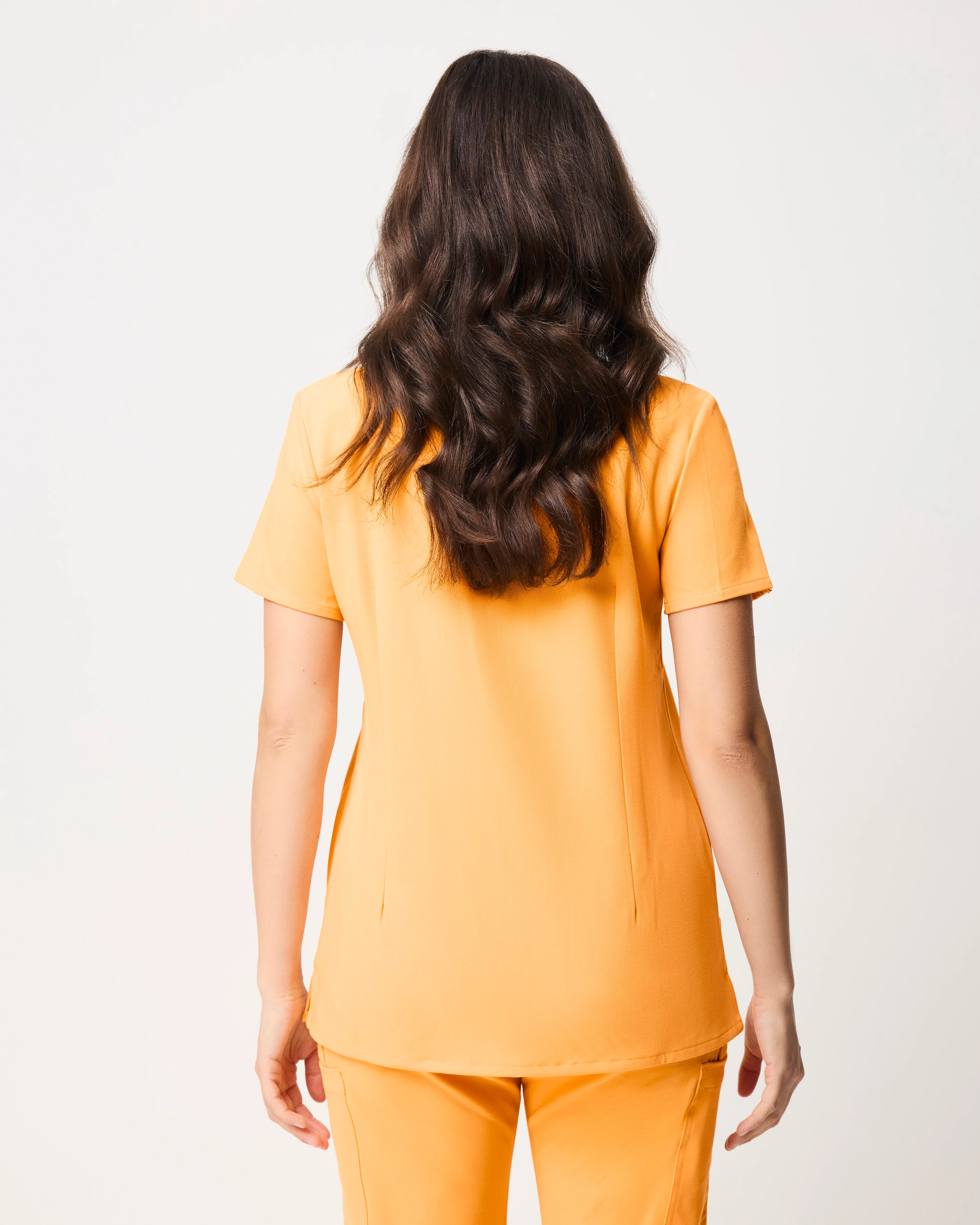 ELIZABETH Two Pocket Scrub Top - Tangerine Orange | SLTECH™ - Image 6
