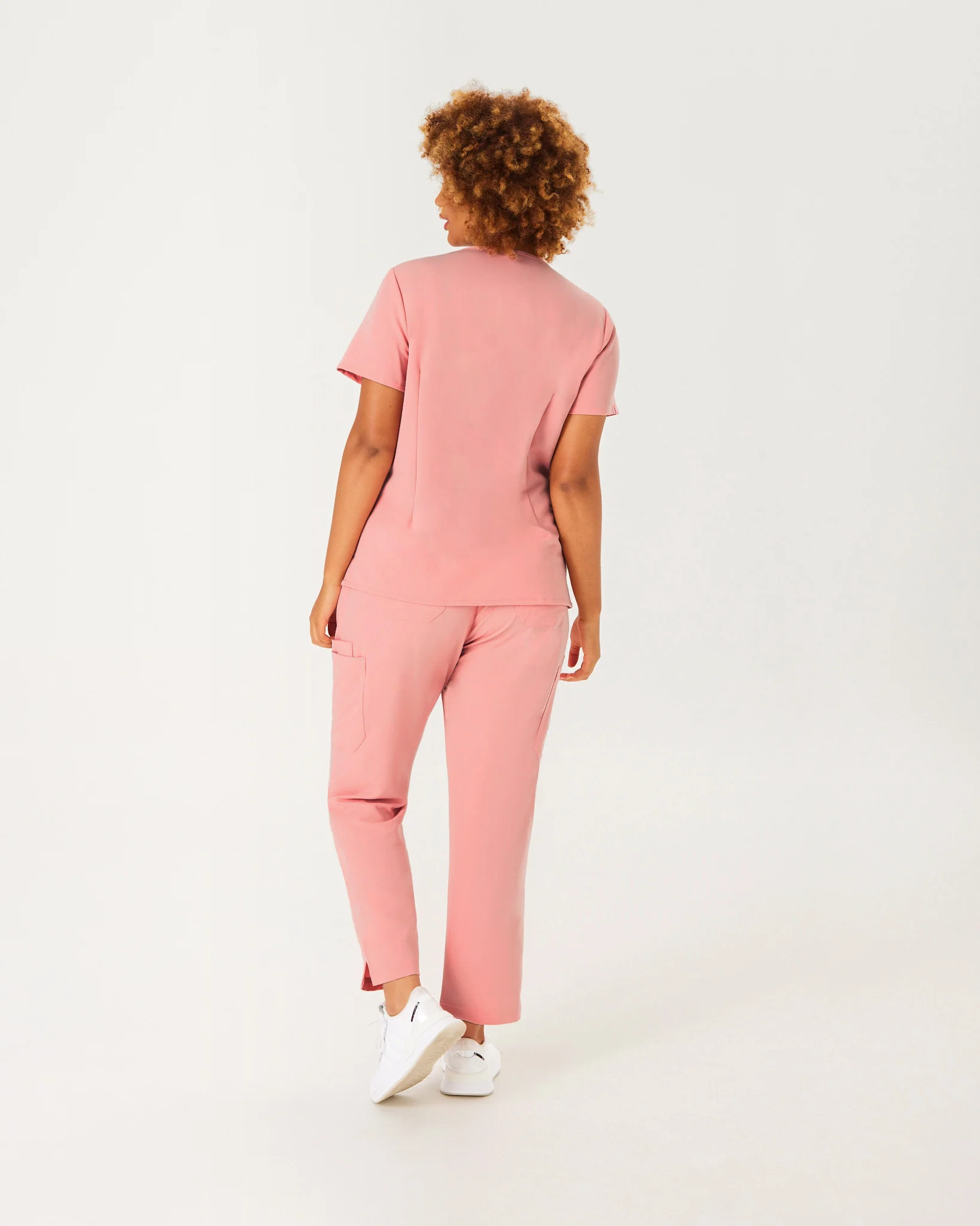 ELIZABETH Two Pocket Scrub Top - Peach Quartz | SLTECH™ - Image 5