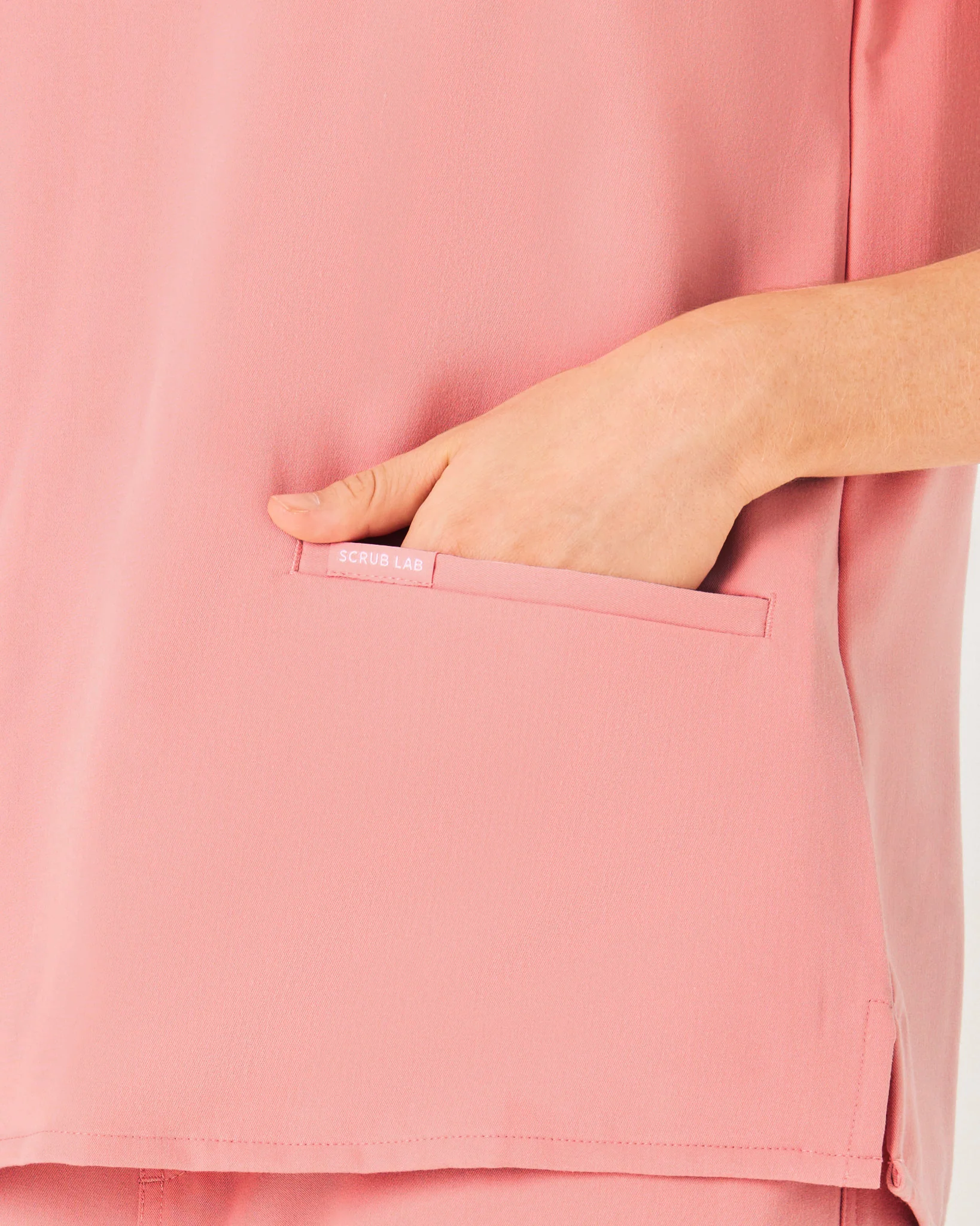 ELIZABETH Two Pocket Scrub Top - Peach Quartz | SLTECH™ - Image 8