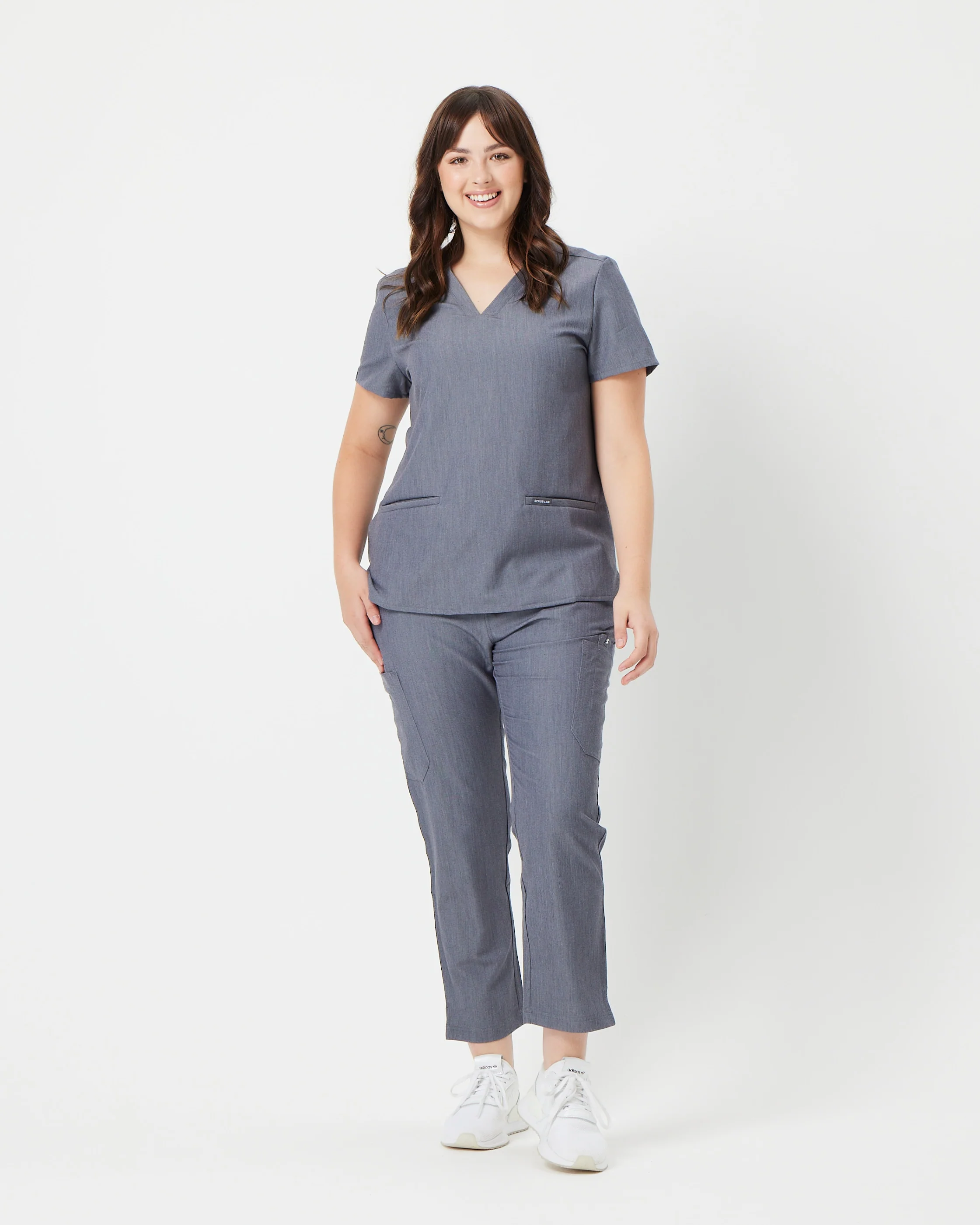 ELIZABETH Two Pocket Scrub Top - Steel Grey | SLTECH™ - Image 3